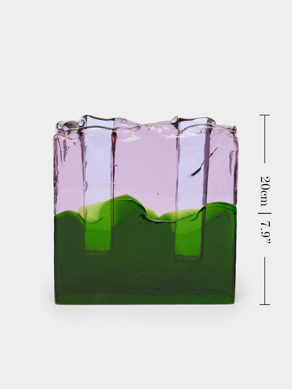 1967 Fulvio Bianconi Murano Glass Double Bud Vase (8in/20cm)