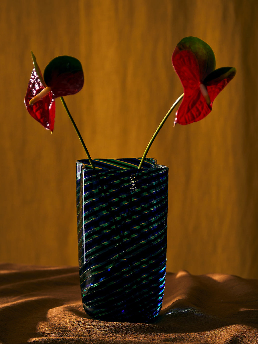 1960s Ercole Barovier Spira Aurata Murano Glass Vase (8in/21cm)