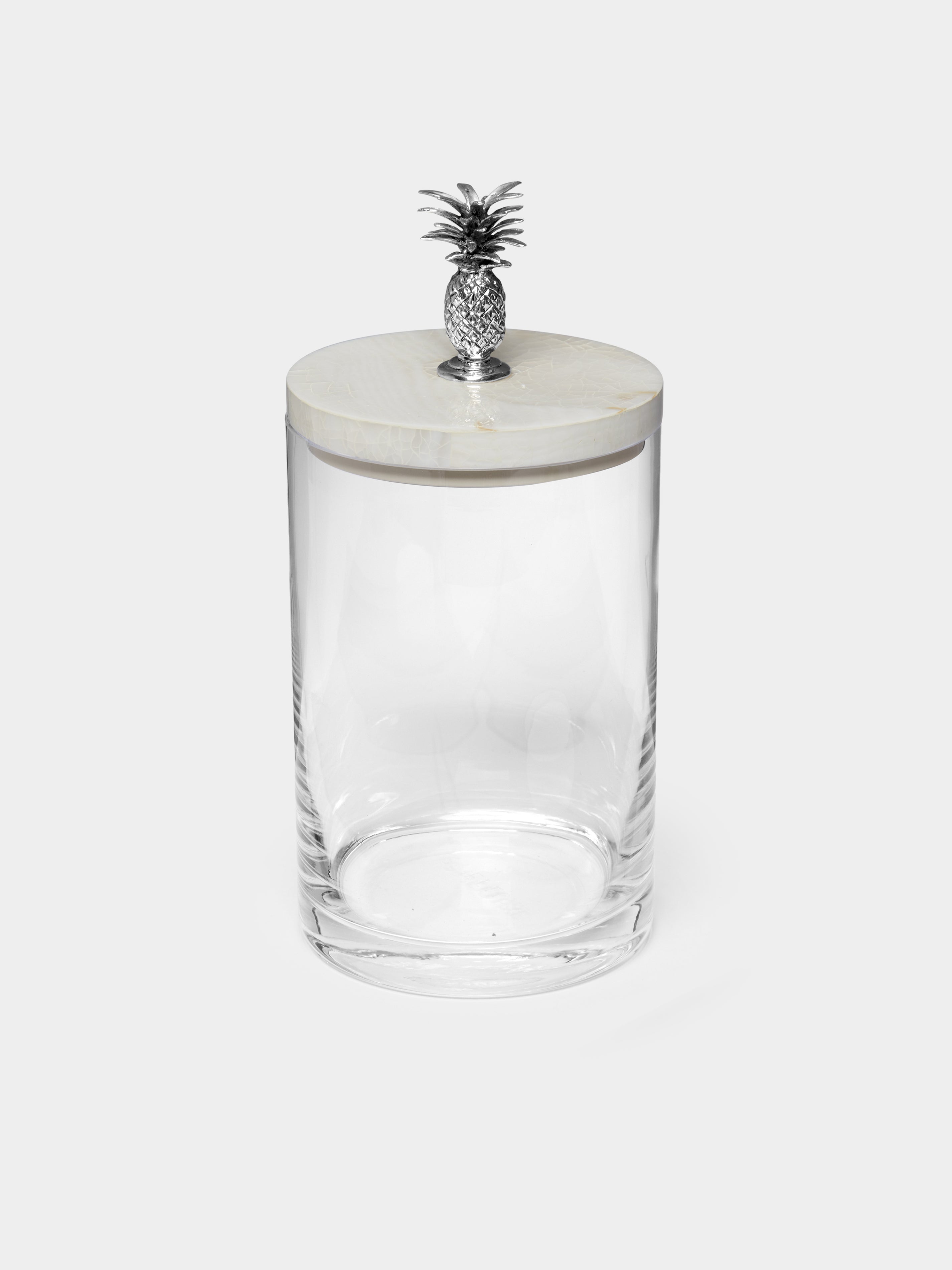 Pineapple Silver-Plated, Shell and Glass Jar
