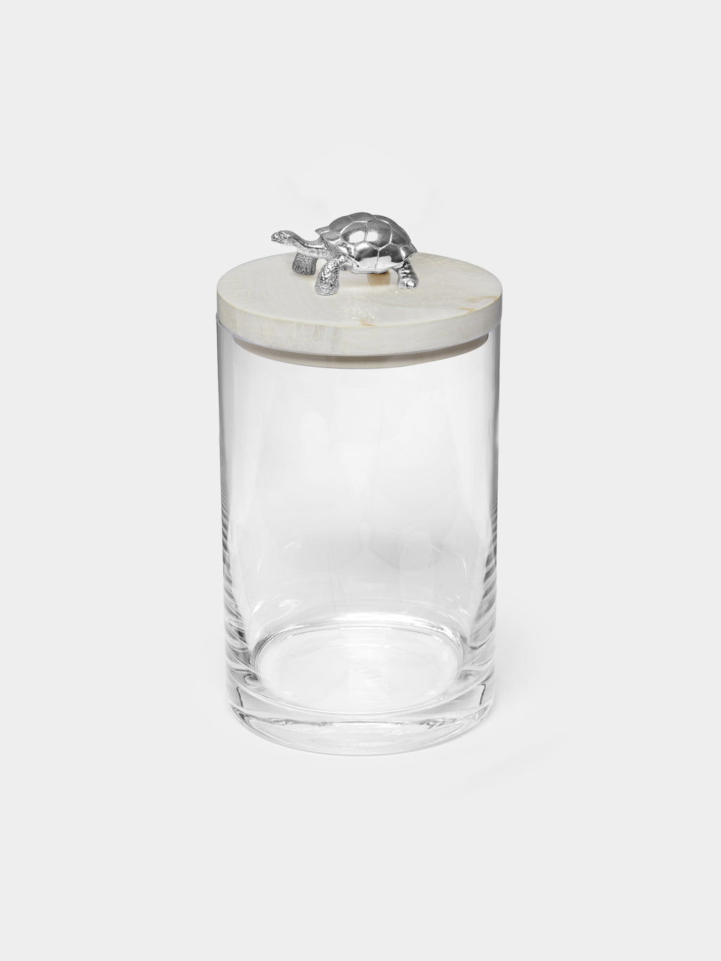 Turtle Silver-Plated, Shell and Glass Jar
