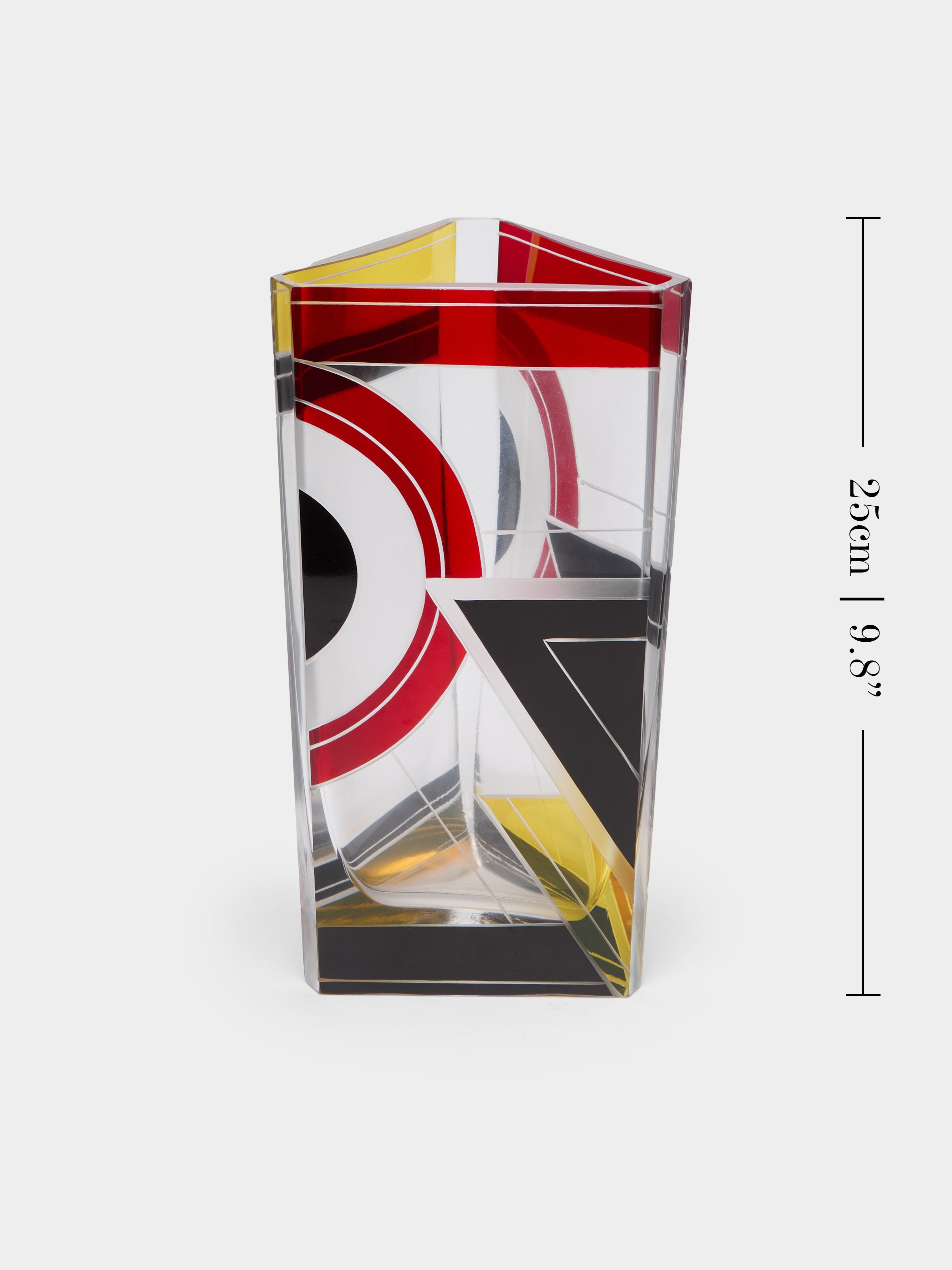 1930s Karl Palda Cut Crystal Vase (10in/25cm)