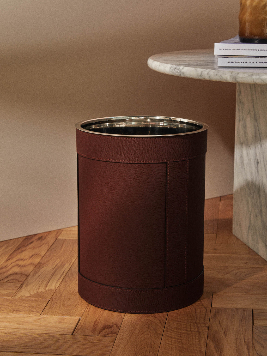 Brus Leather Wastepaper Bin