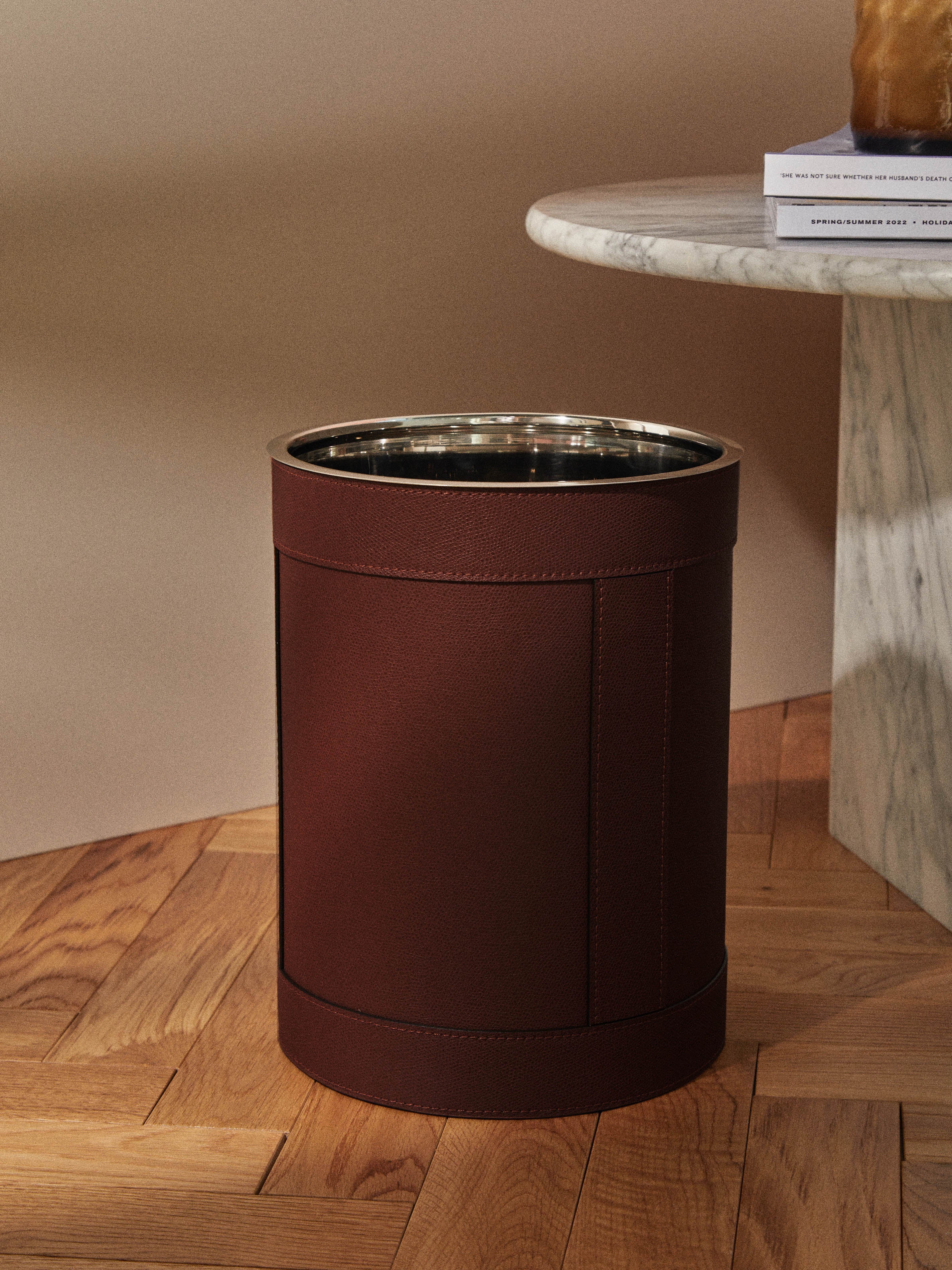Brus Leather Wastepaper Bin