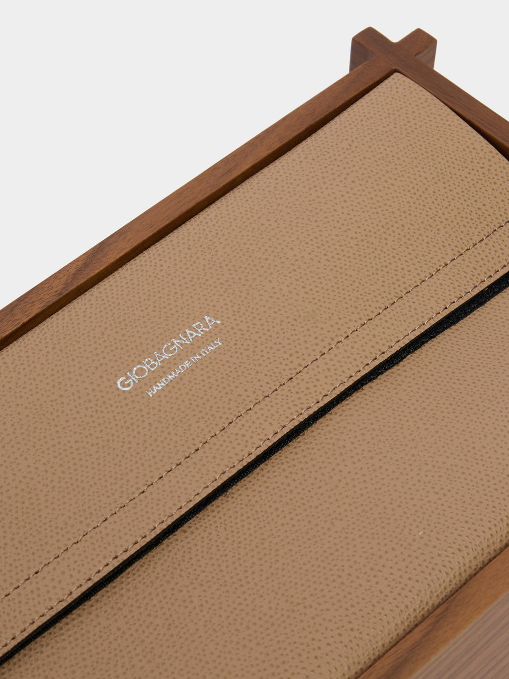 Structura Leather and Wood Tissue Holder