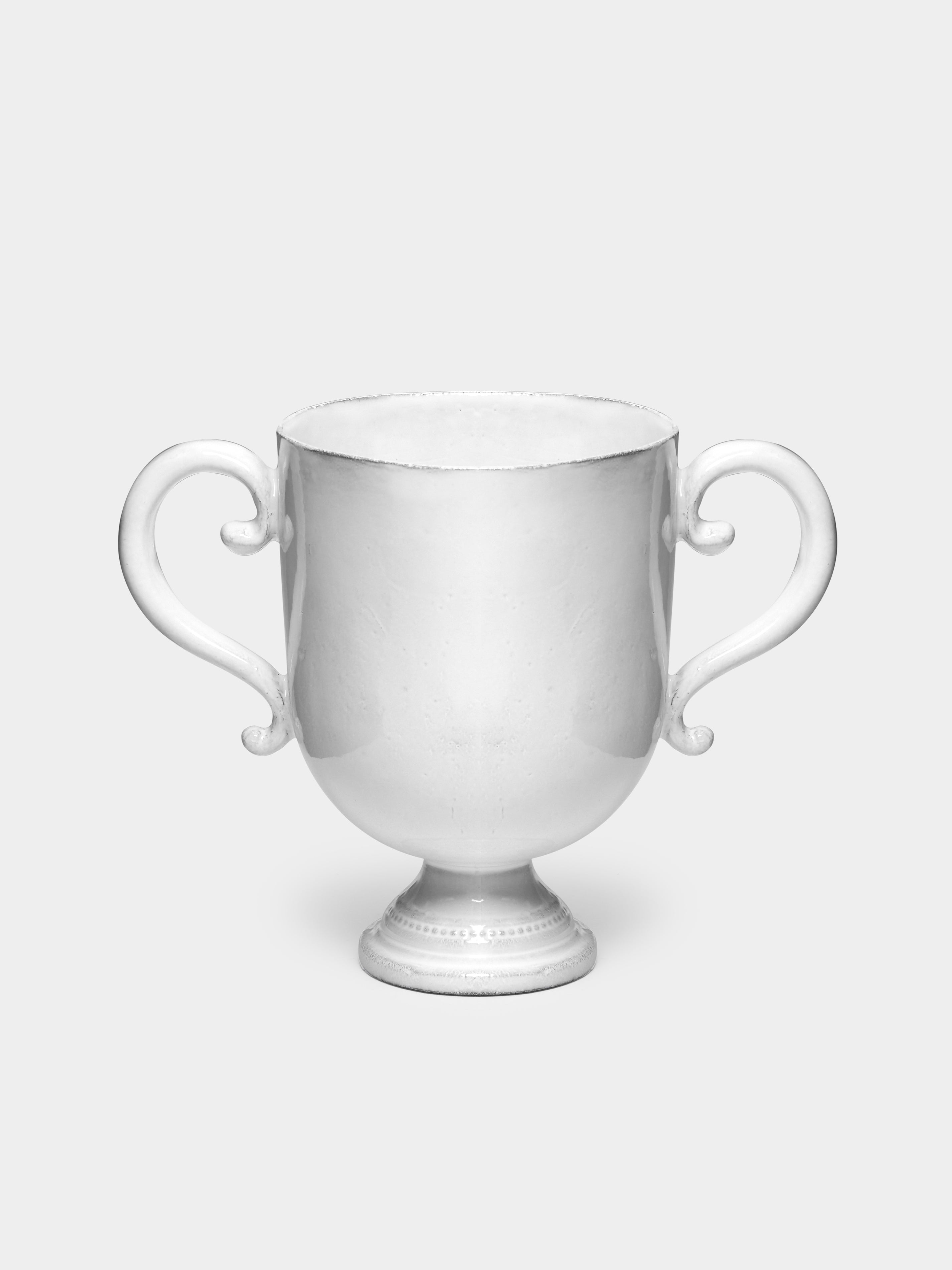 Folk Hand-Glazed Ceramic Vase (8in/20.5cm)