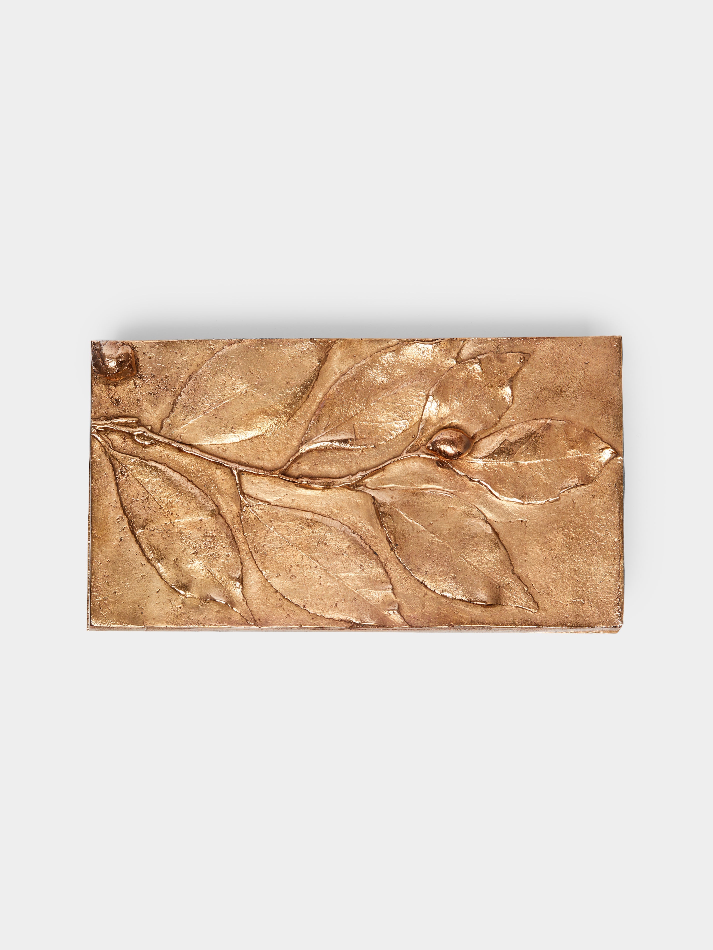 Foglie Hand-Cast Bronze Decorative Box