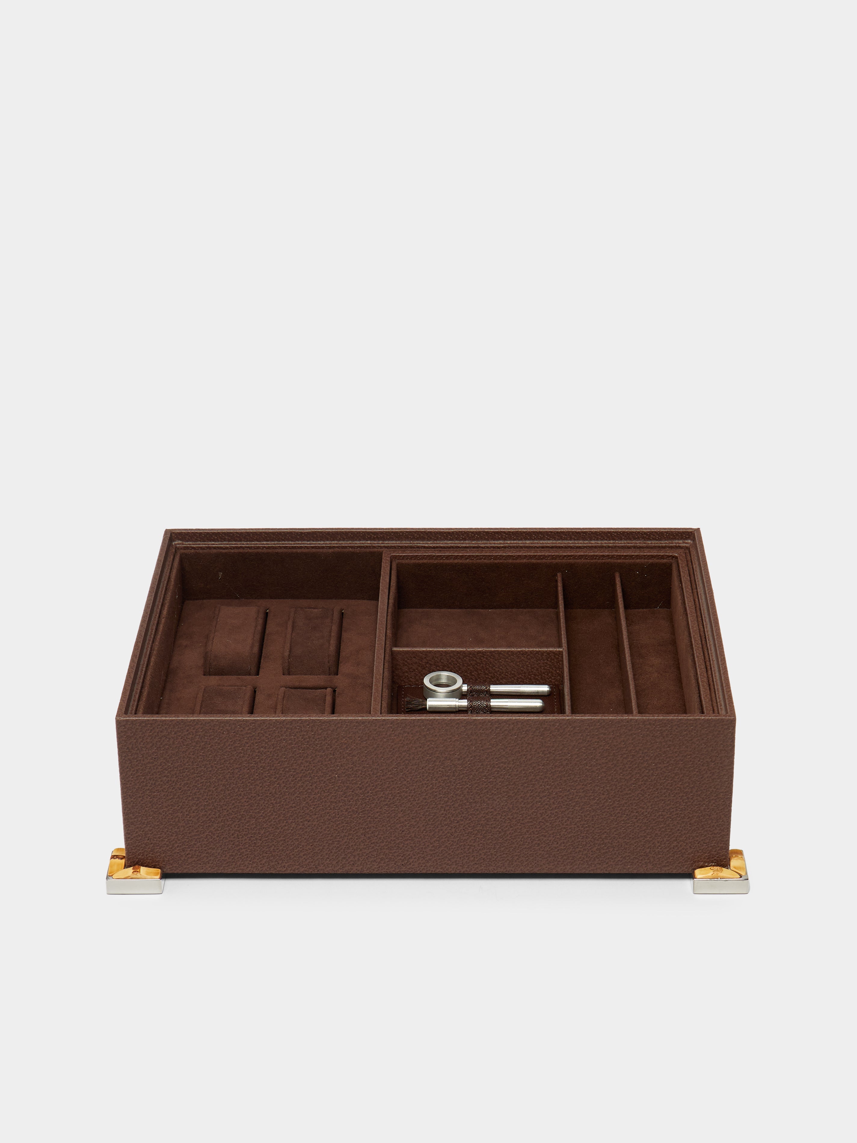 Bamboo Leather Jewelry and Watch Box