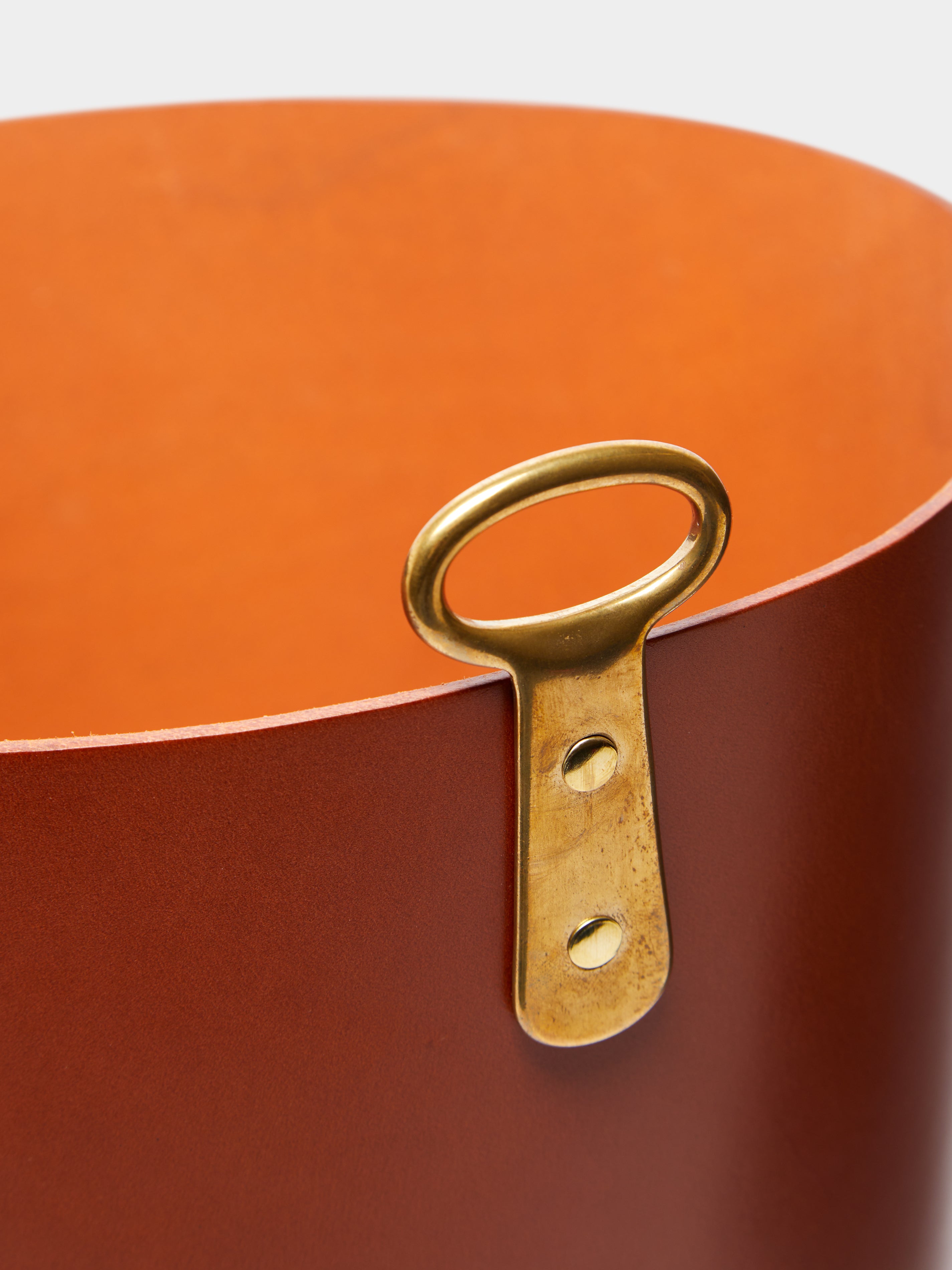 Eyelet Leather Wastepaper Bin