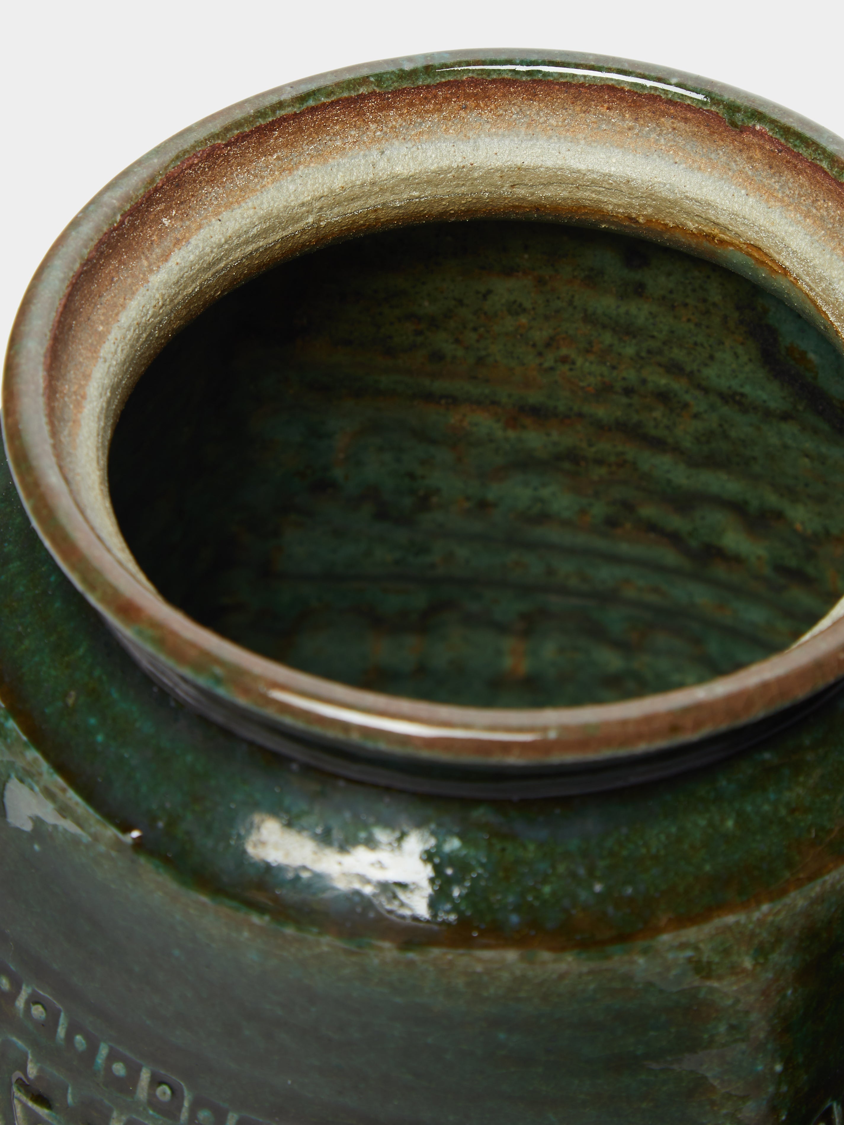 Ceramic Patterned Lidded Jar