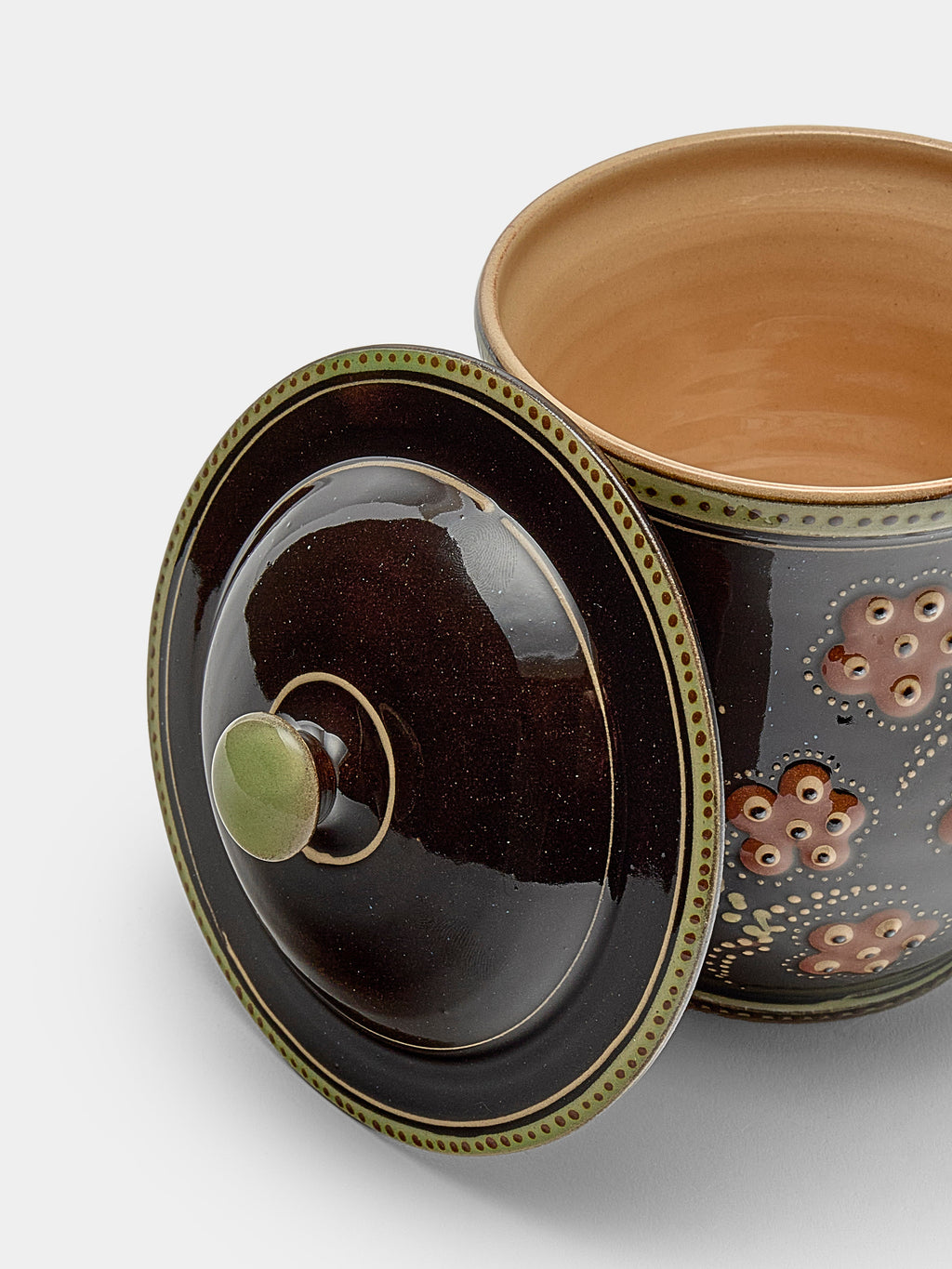 Flowers Hand-Painted Ceramic Mini Lidded Pot