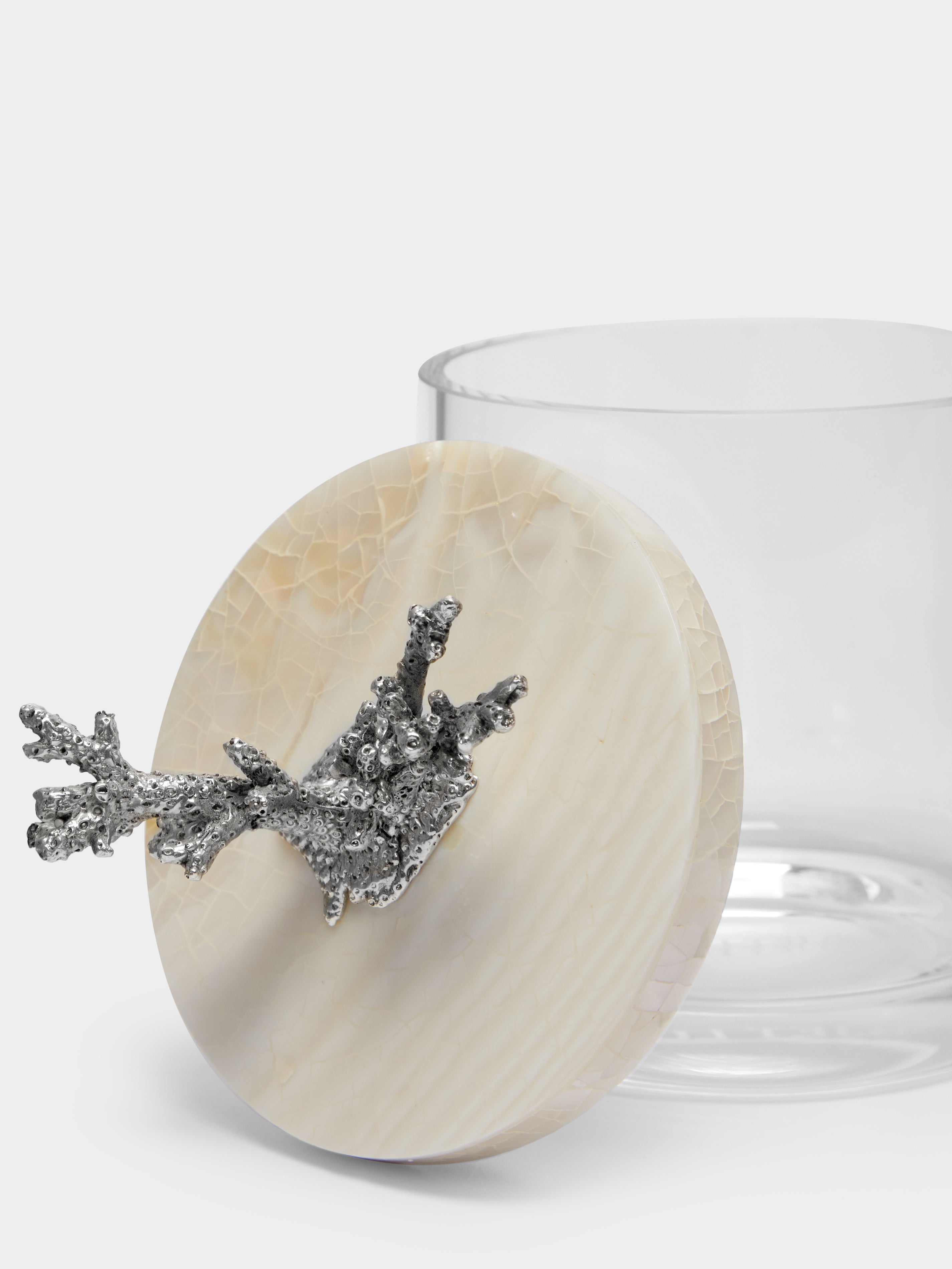 Coral Silver-Plated, Shell and Glass Jar