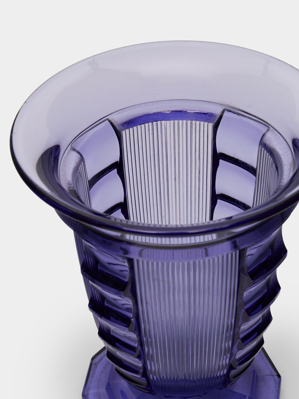 1930s Pierre d'Avesn Art Deco Crystal Vase (8in/20cm)