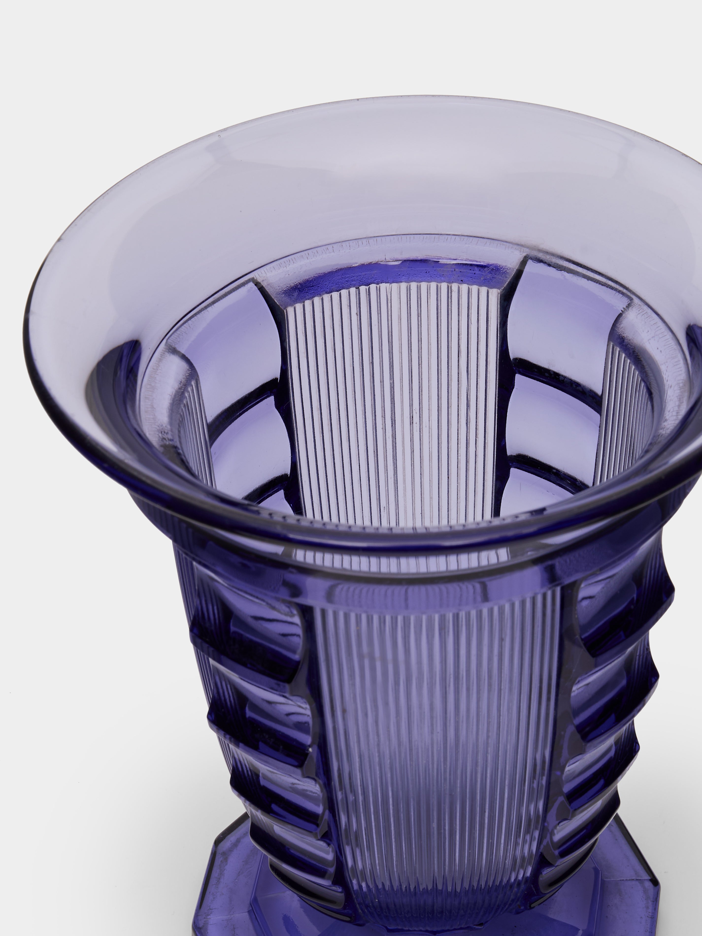 1930s Pierre d'Avesn Art Deco Crystal Vase (8in/20cm)