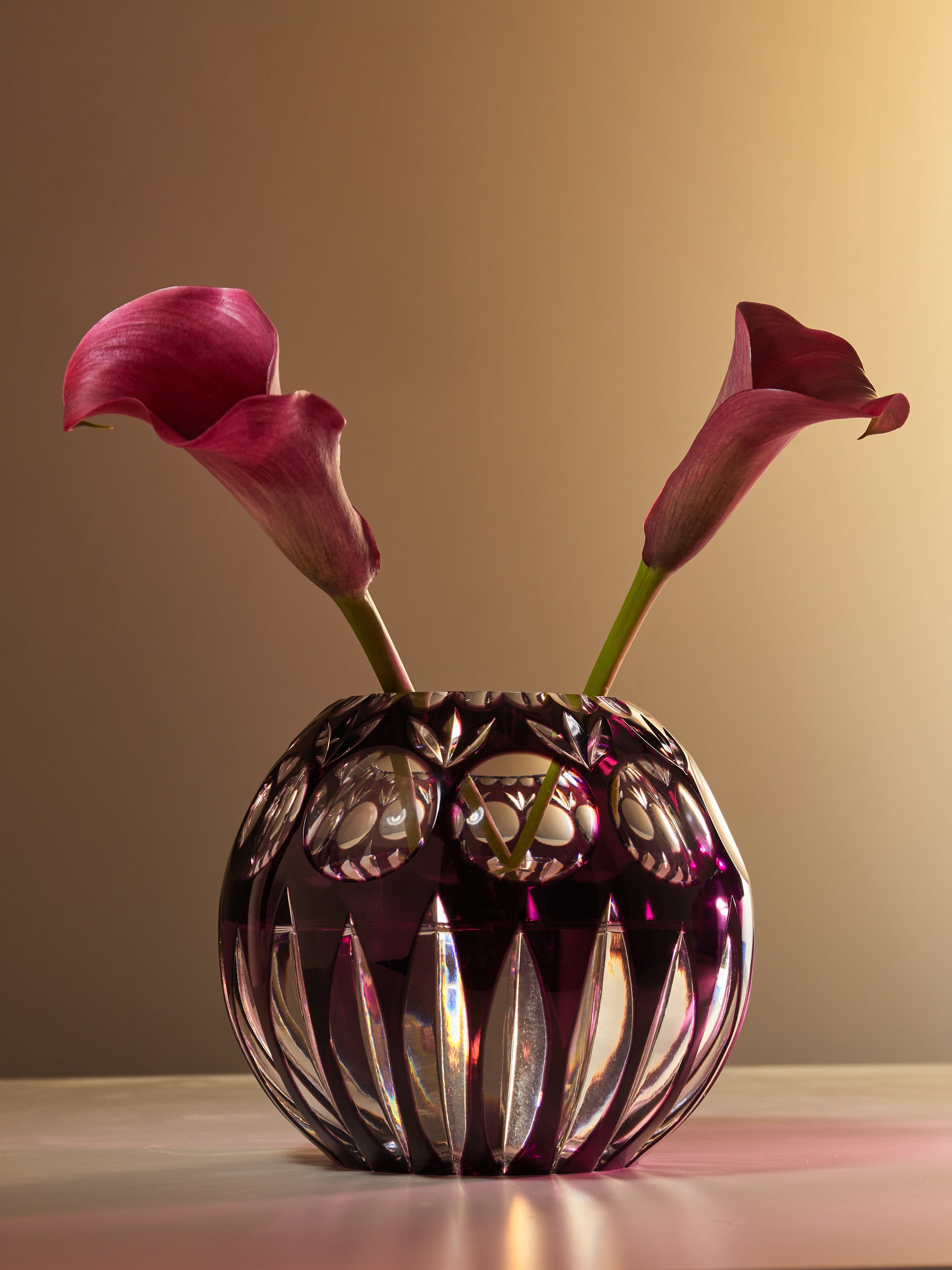 1950s Val Saint Lambert Crystal Vase (7.5in/19cm)