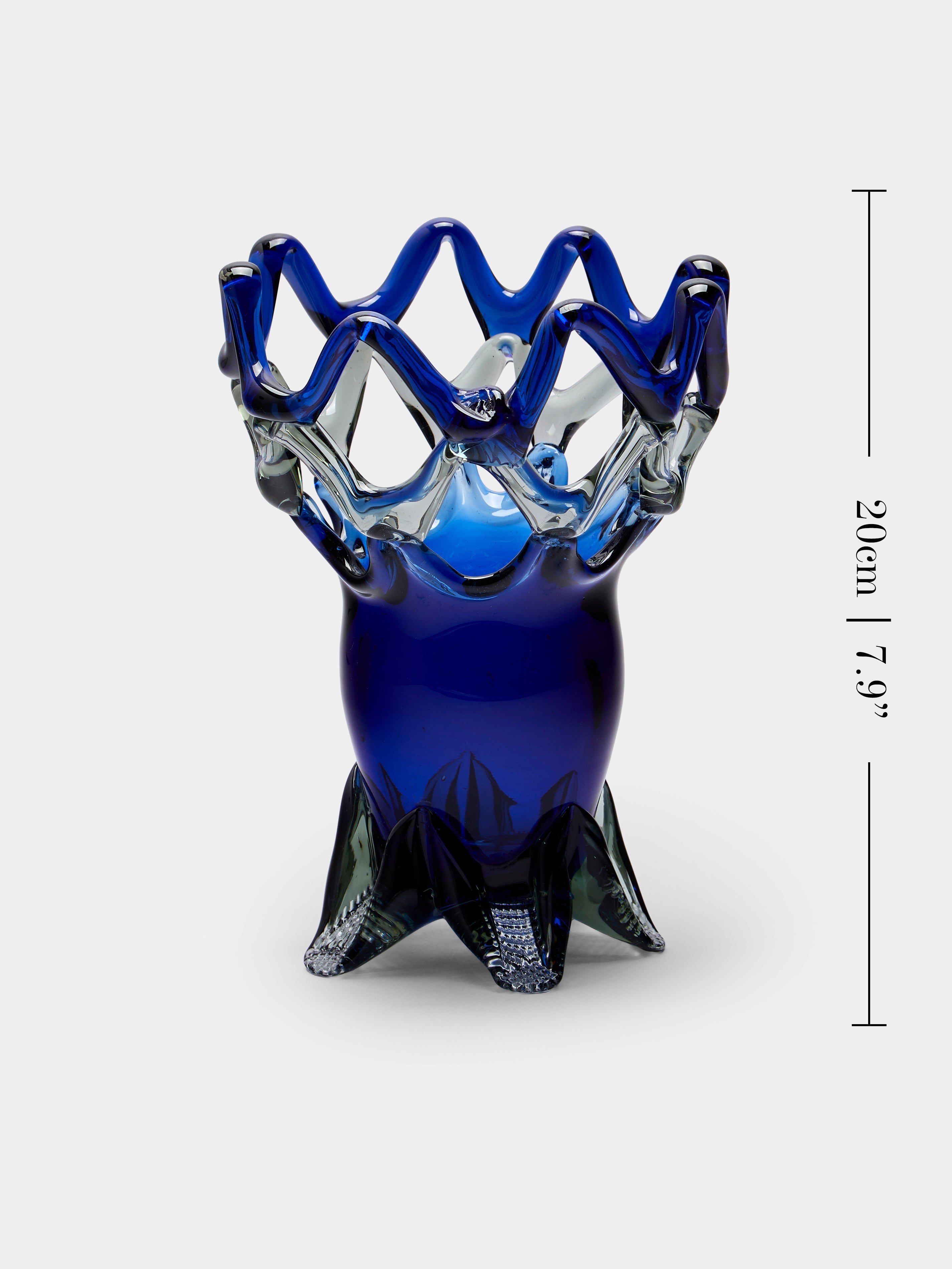 Mid-Century Glass Vase (8in/20cm)