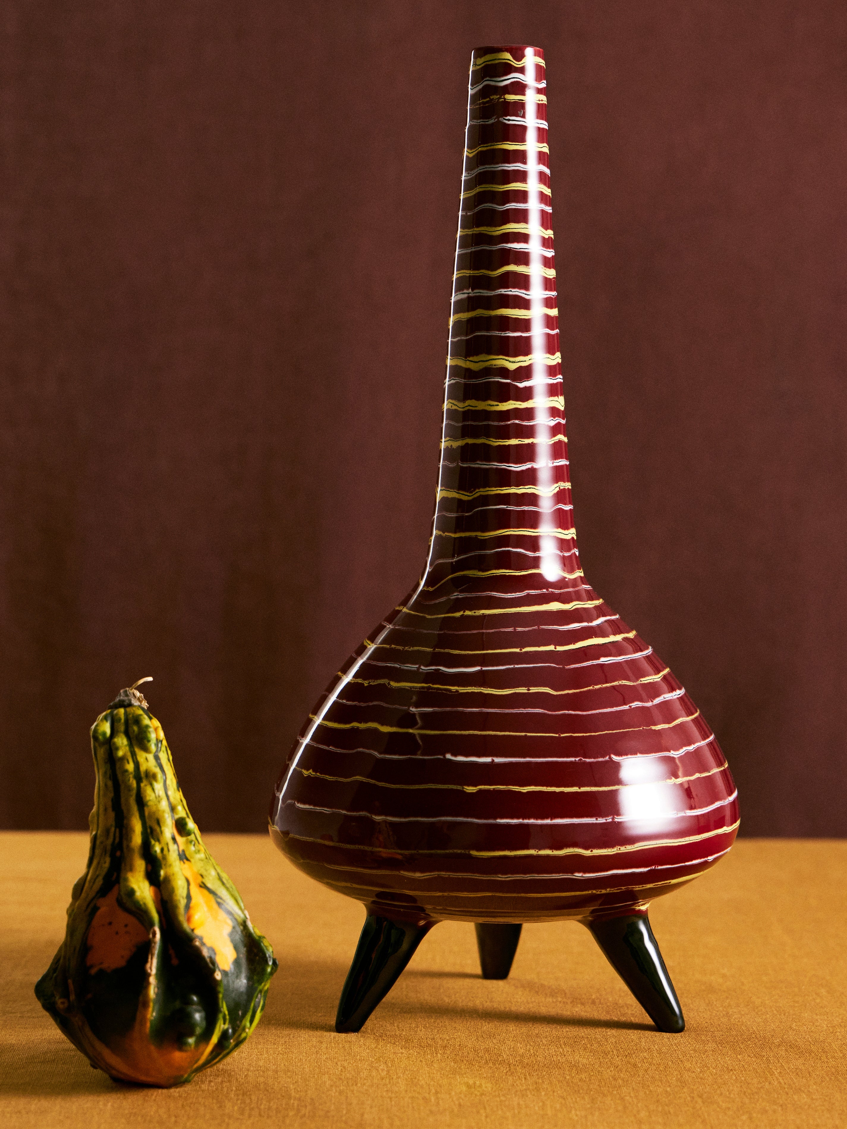 Mid-Century Italian Ceramic Footed Vase (15.5in/40cm)