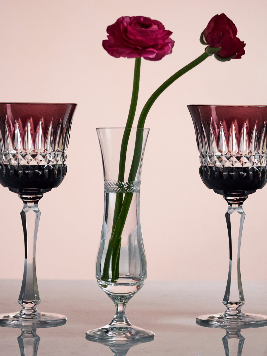 Chenonceaux Hand-Blown Crystal Bud Vase (8in/20cm)