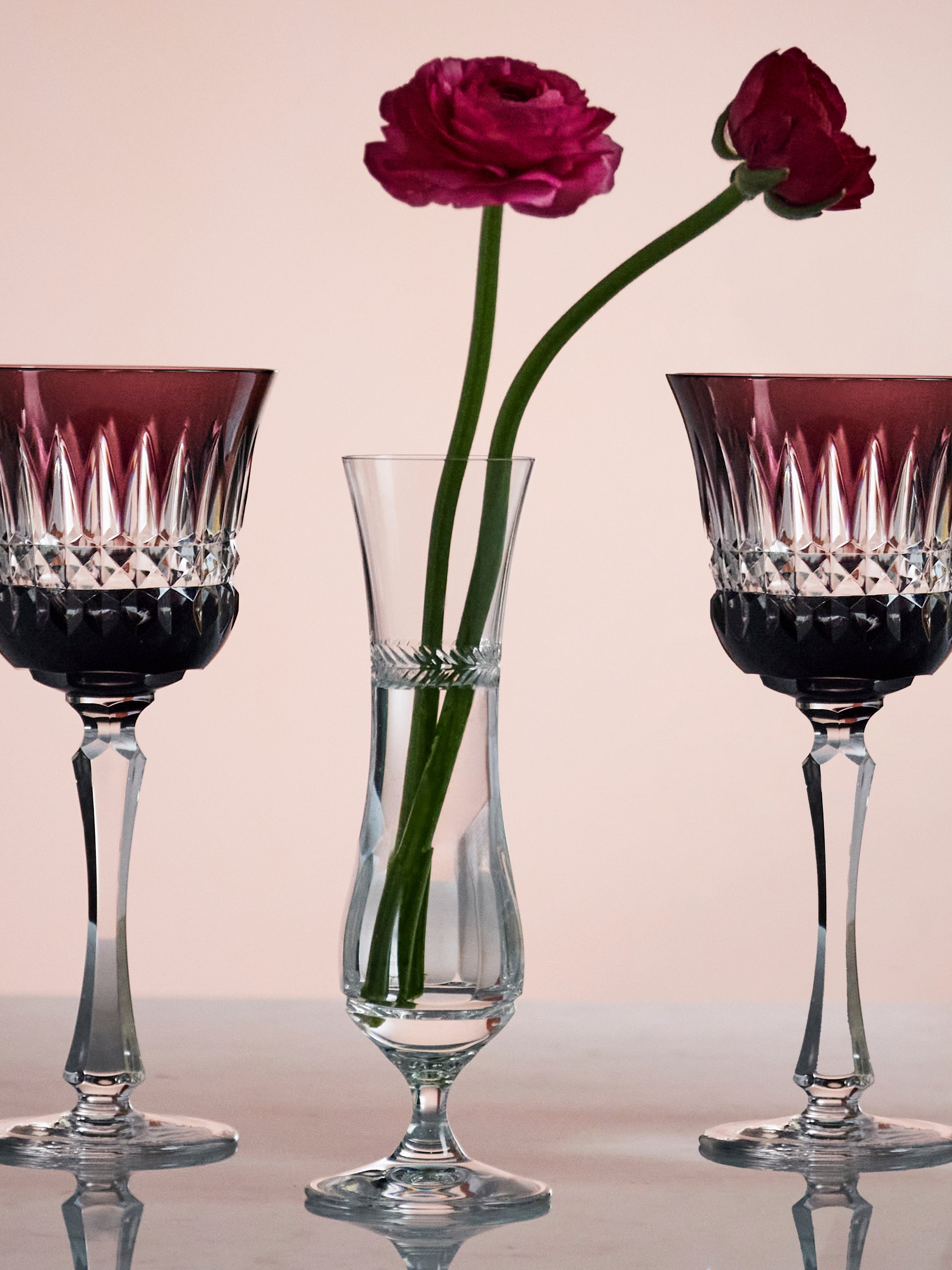 Chenonceaux Hand-Blown Crystal Bud Vase (8in/20cm)