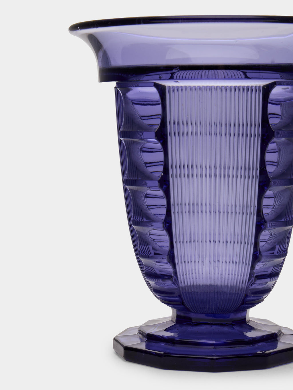 1930s Pierre d'Avesn Art Deco Crystal Vase (8in/20cm)