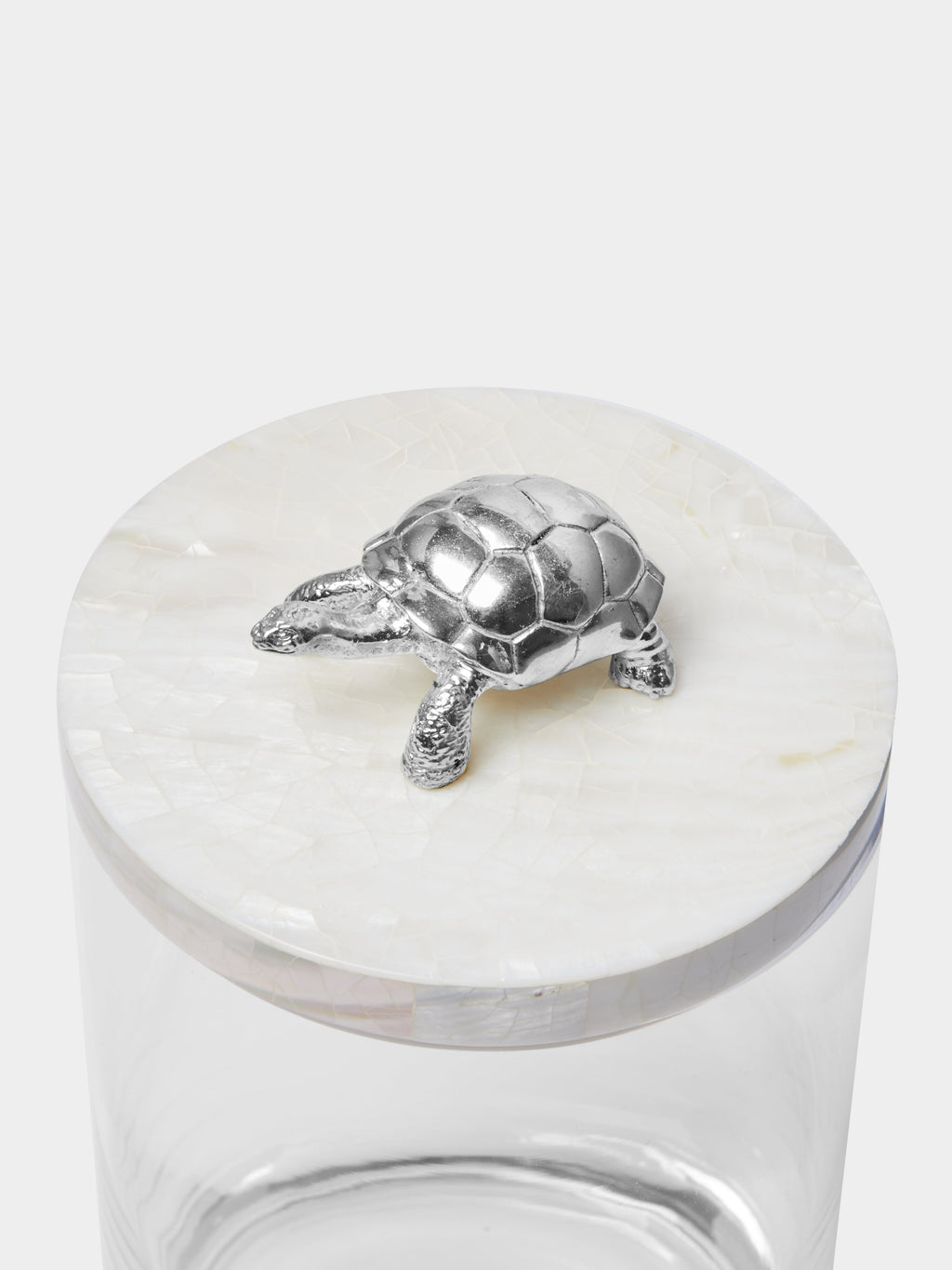 Turtle Silver-Plated, Shell and Glass Jar