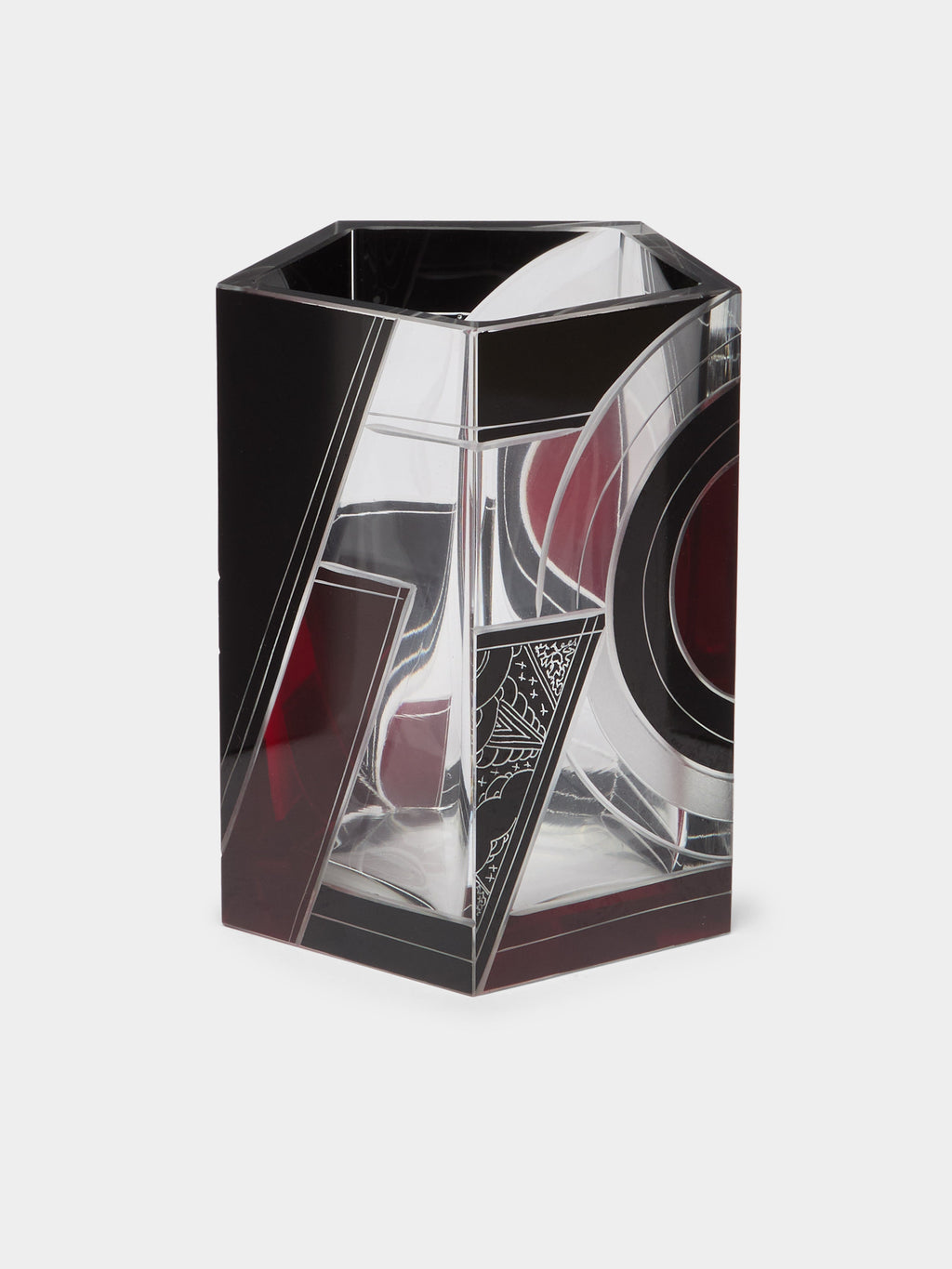 1930s Karl Palda Cut Crystal Vase (6.5in/17cm)