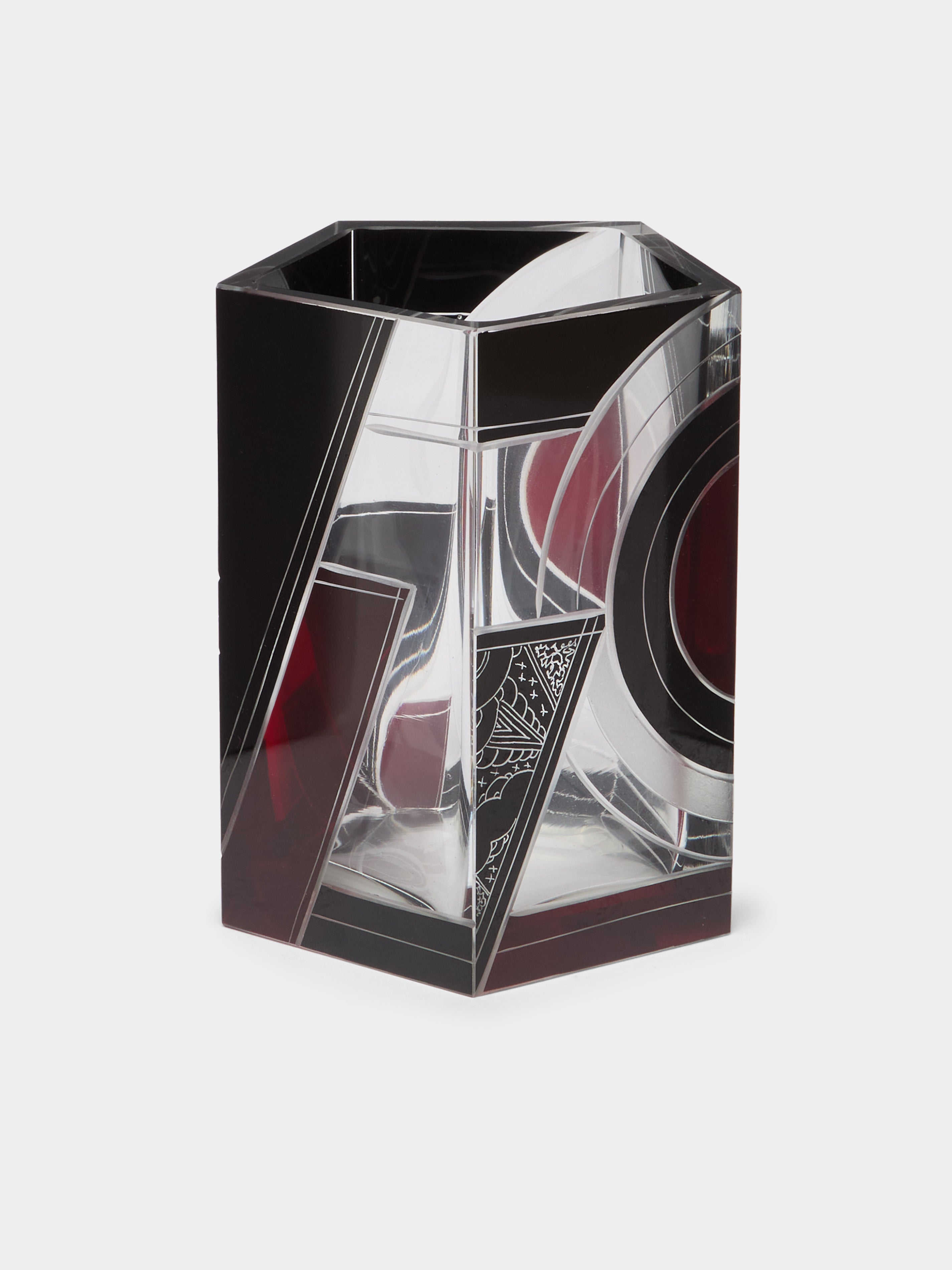 1930s Karl Palda Cut Crystal Vase (6.5in/17cm)