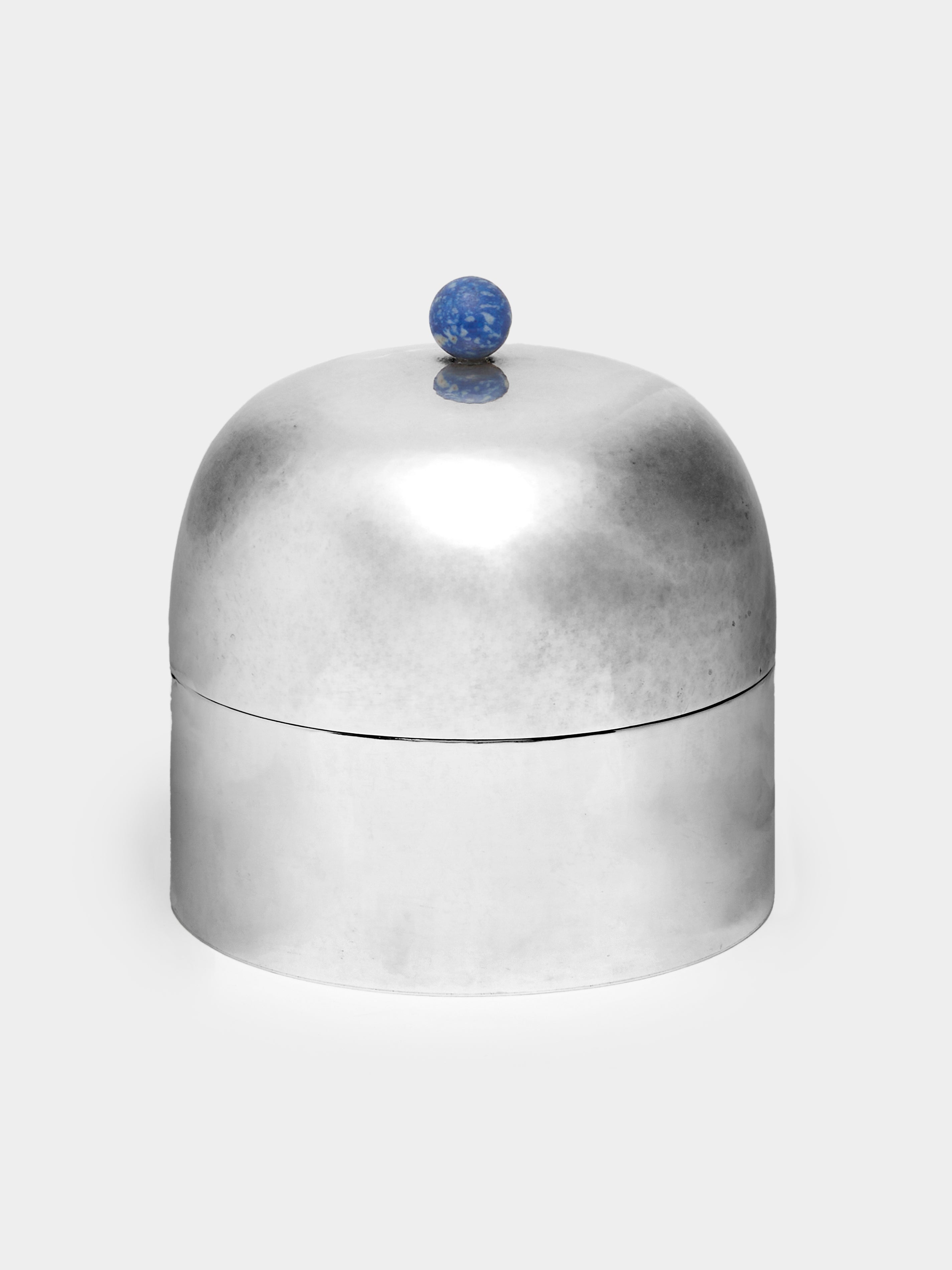 1980s Daniela Vettori Sterling Silver and Lapis Lazuli Box