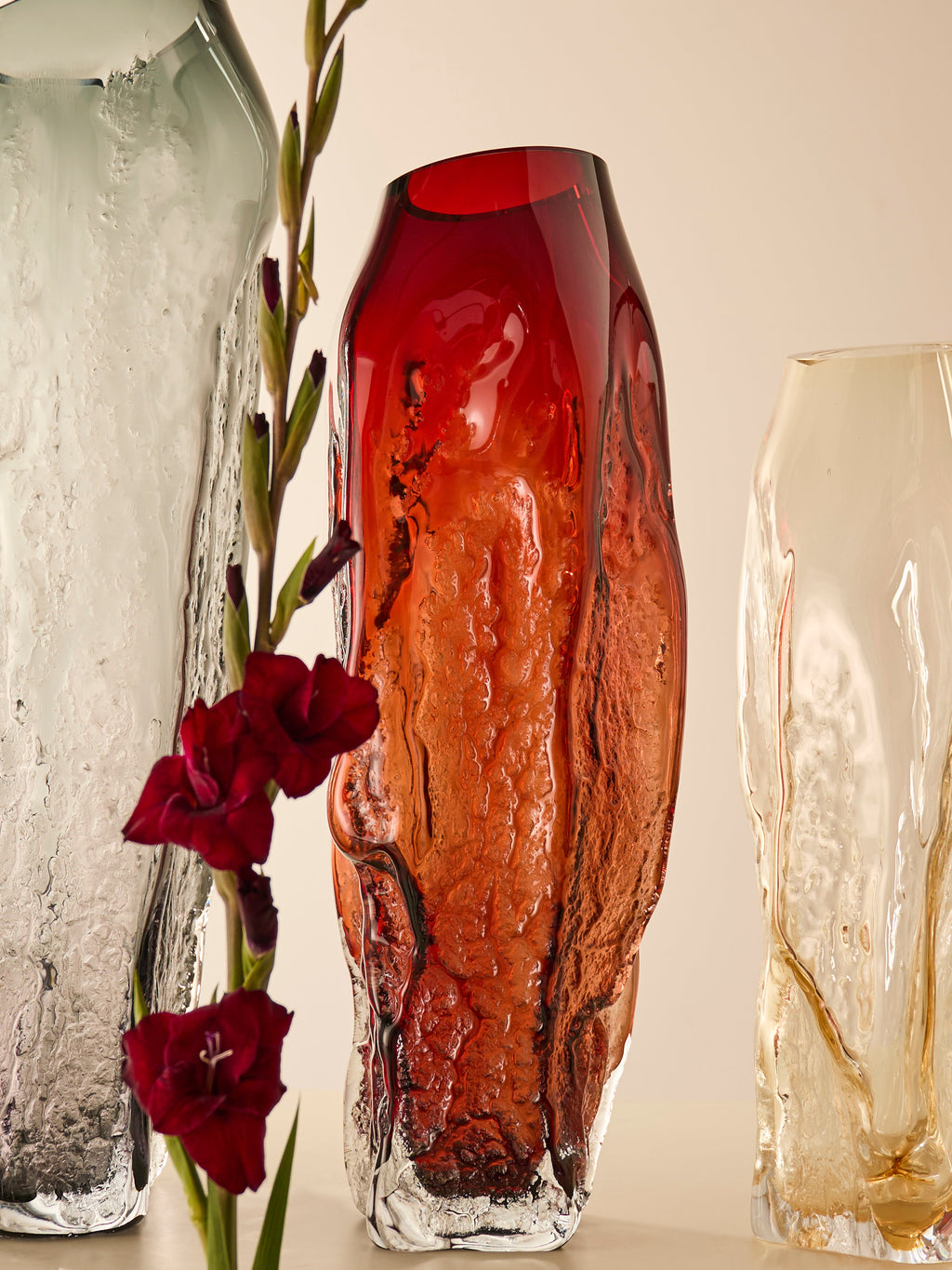Bark Hand-Blown Glass Vase (25in/63cm)