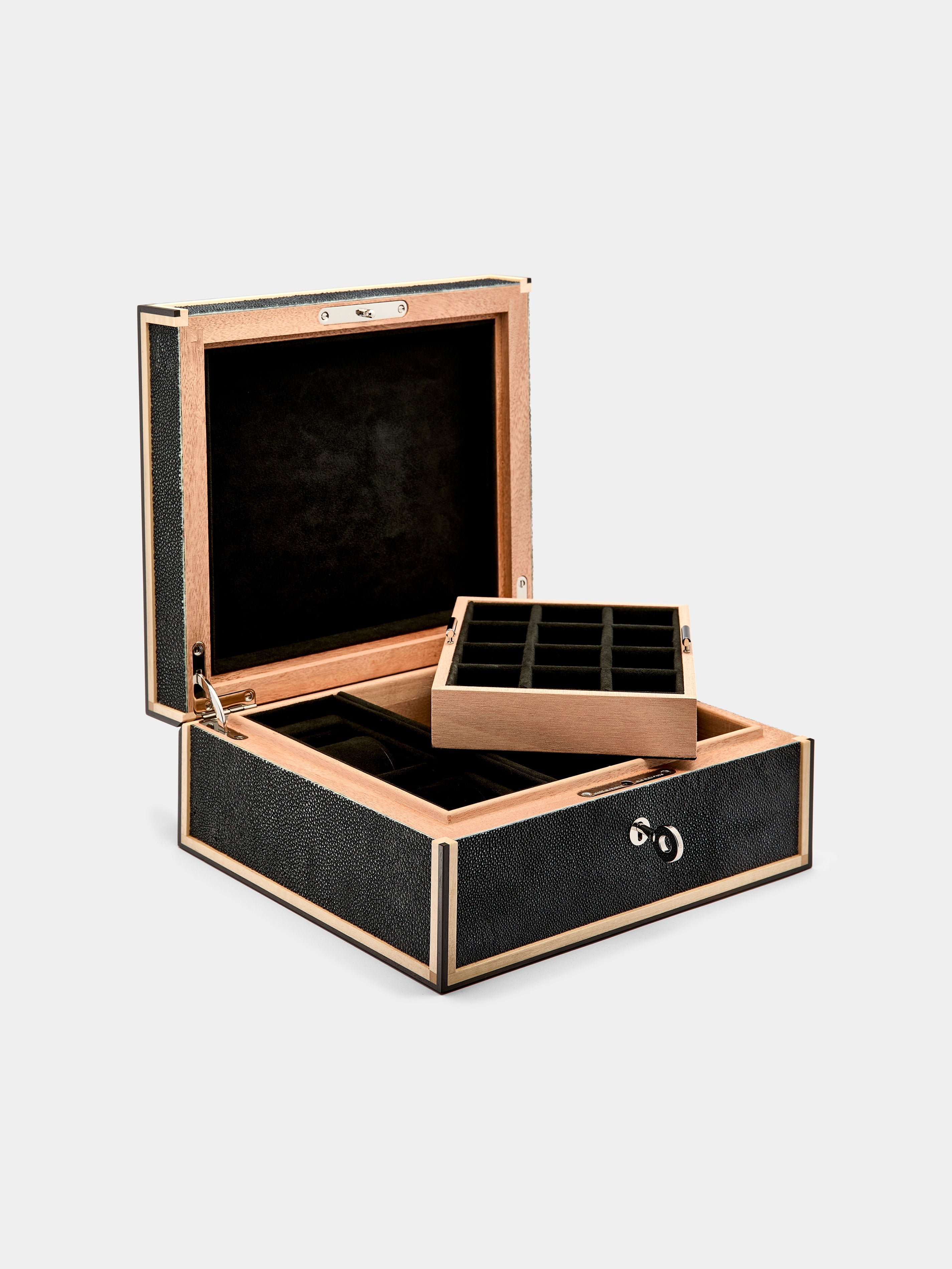 Shagreen Jewelry and Watch Box