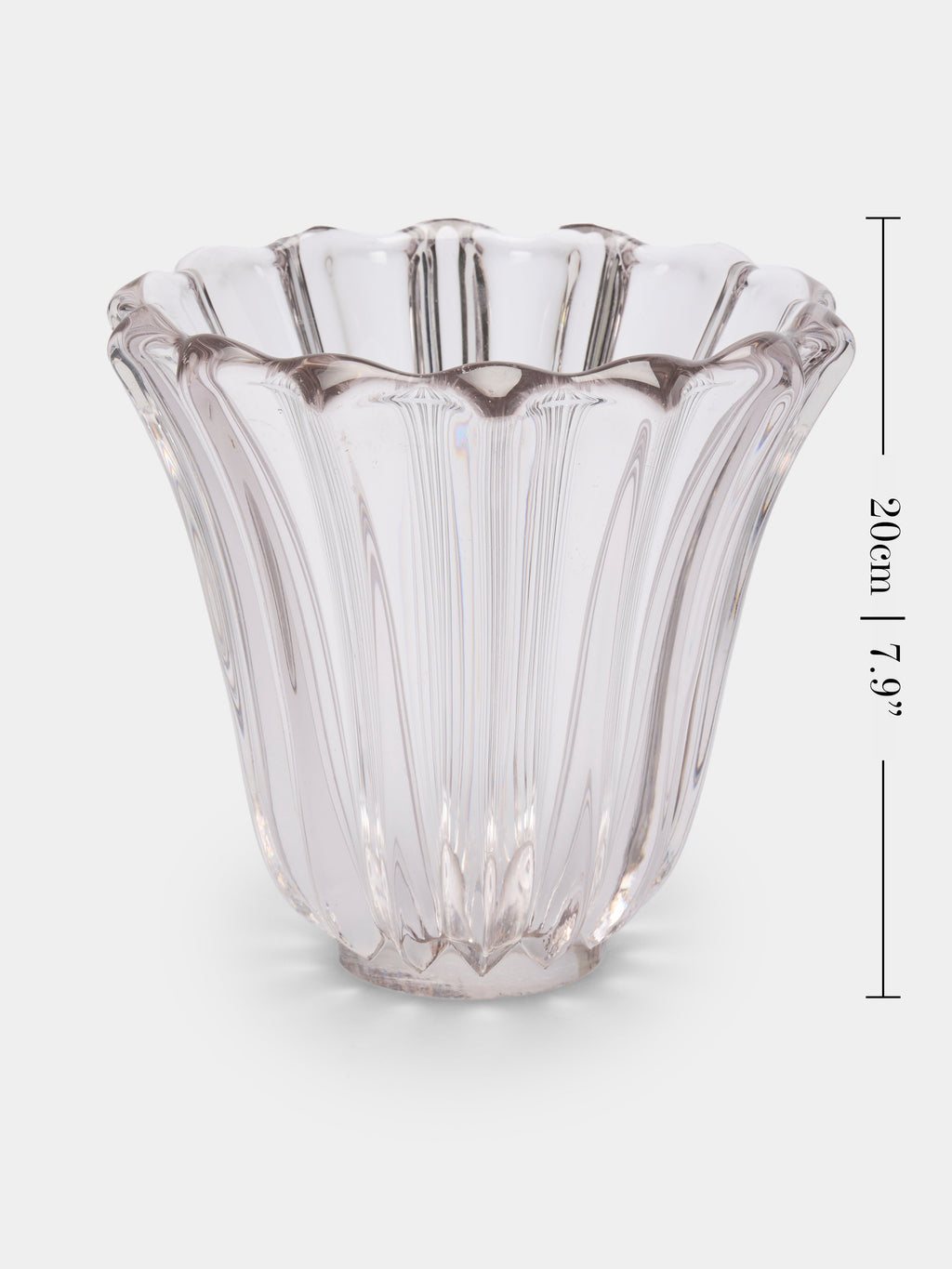 1930s Daum Crystal Vase (8in/20cm)