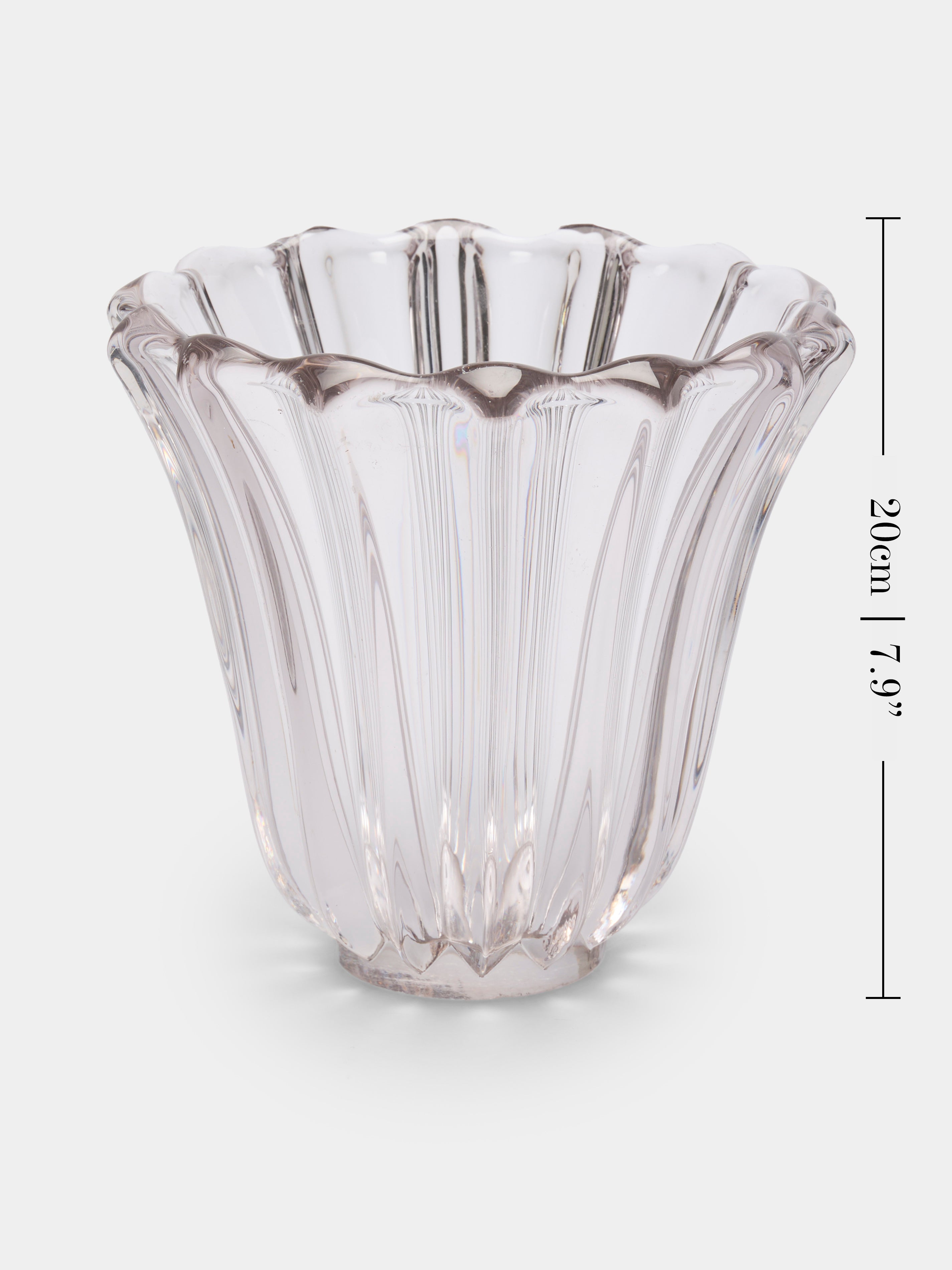 1930s Daum Crystal Vase (8in/20cm)