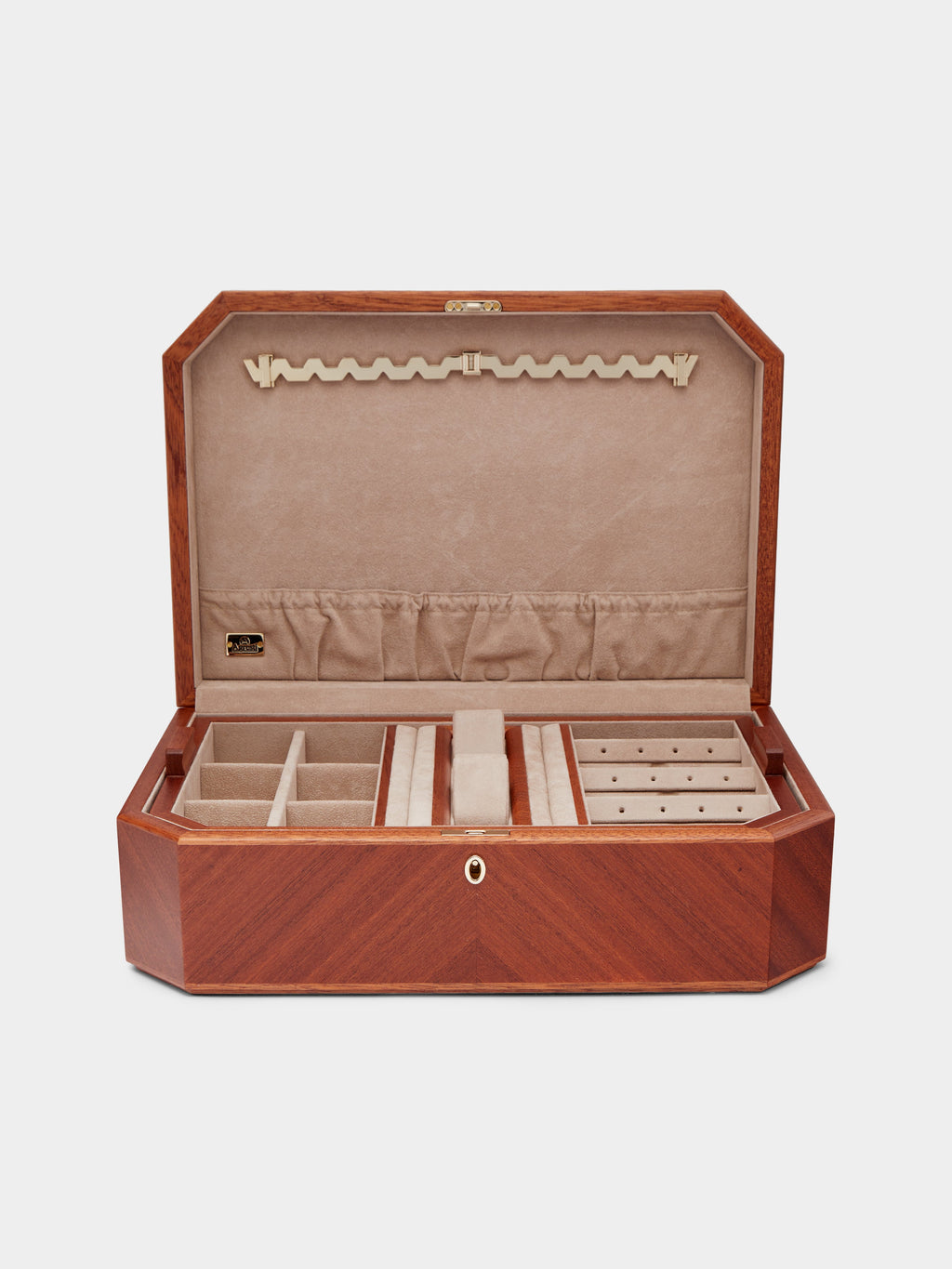 Mahogany Gold-Plated Jewelry Box