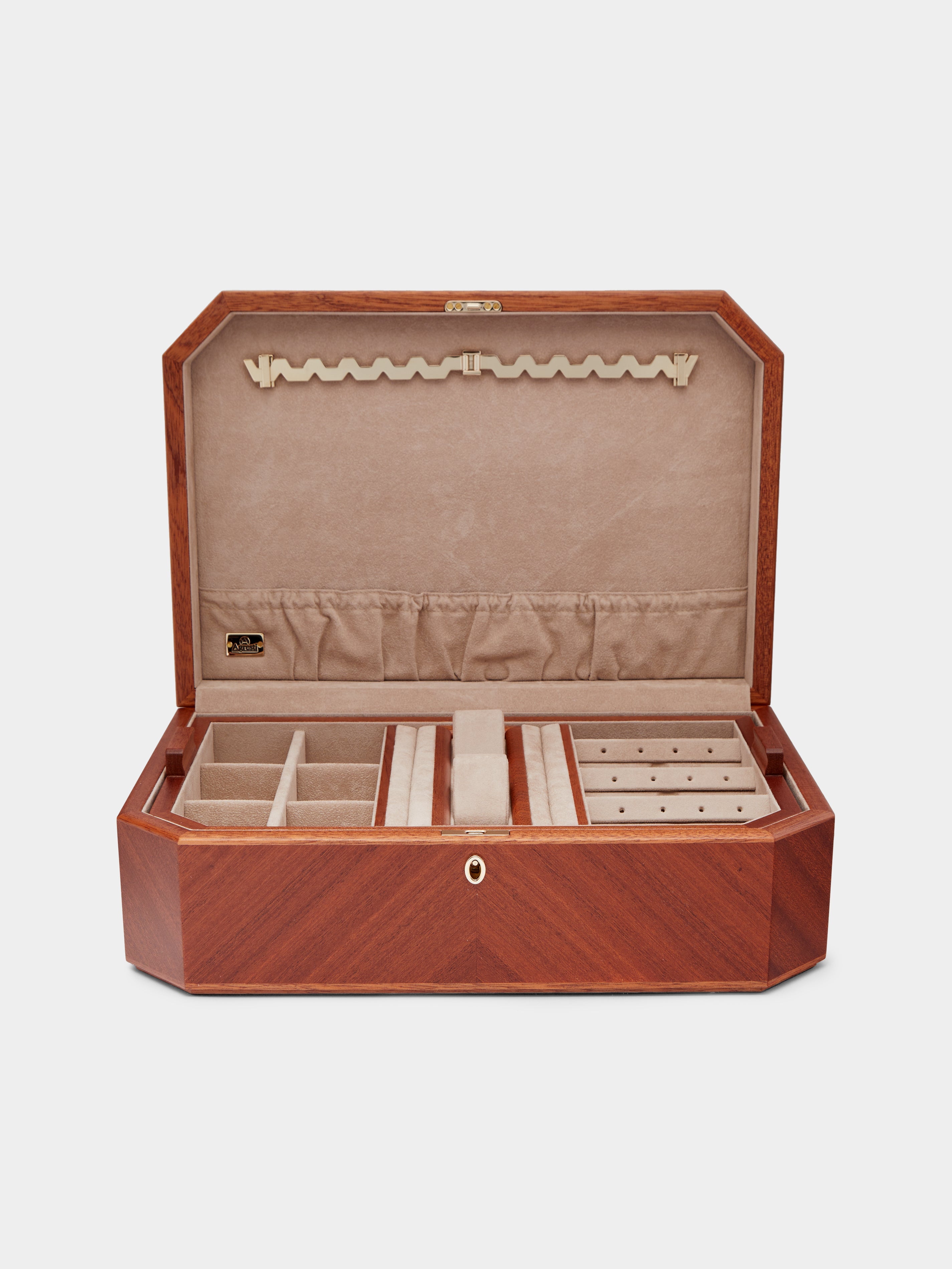 Mahogany Gold-Plated Jewelry Box