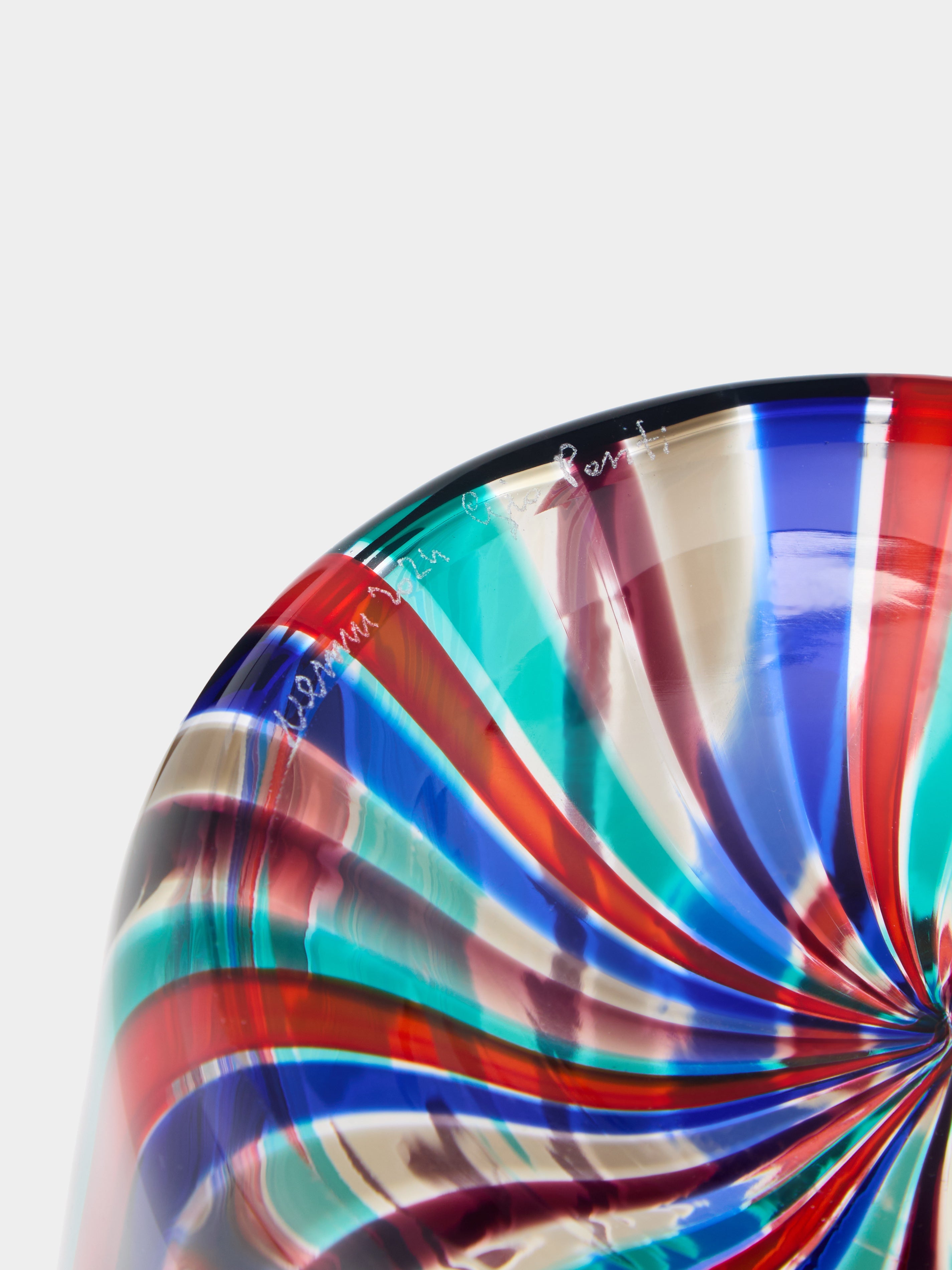 Gio Ponti Canne Hand-Blown Murano Glass Vase (15.5in/40cm)