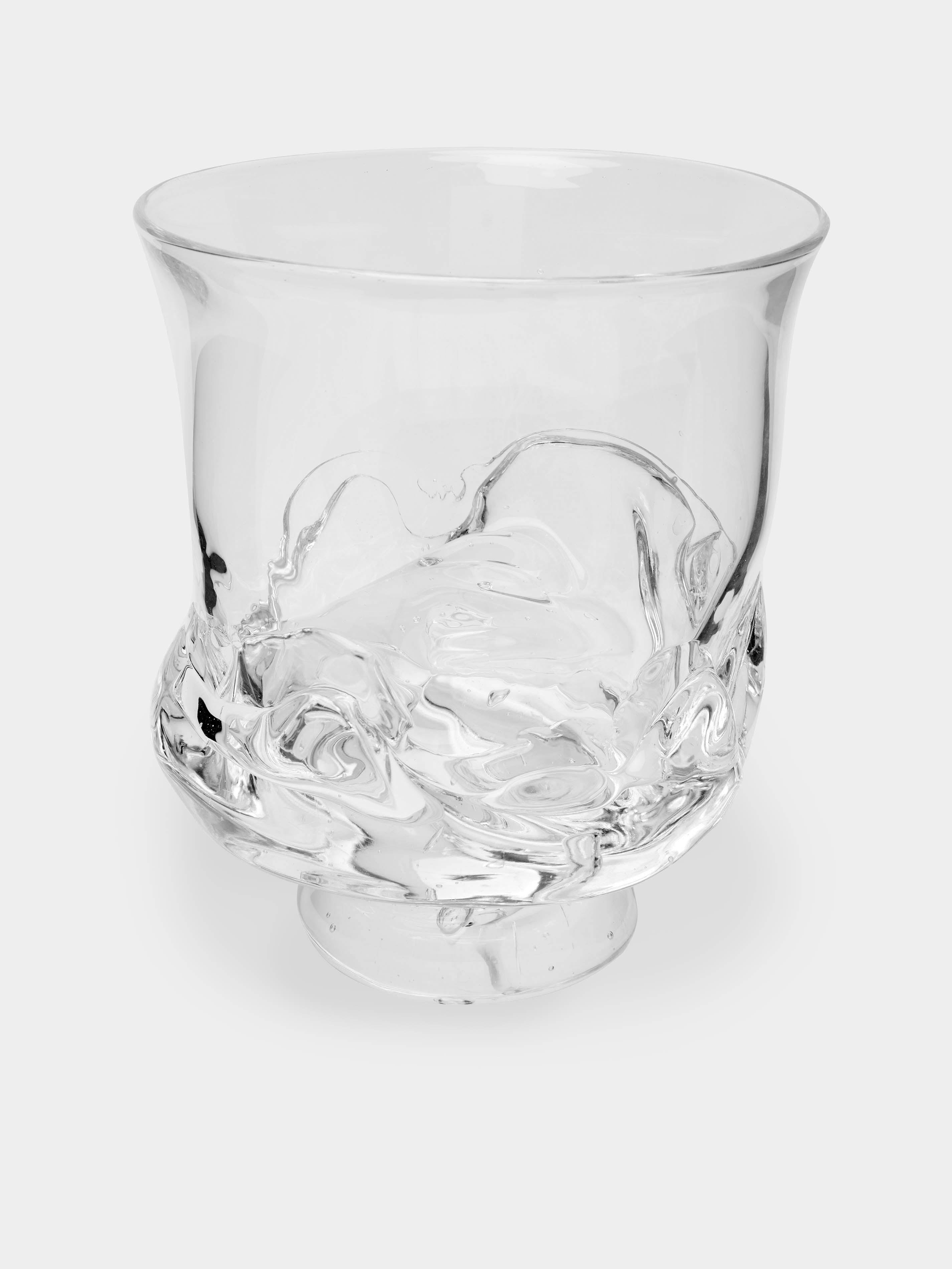 Hand-Blown Glass Footed Vase (12in/31cm)