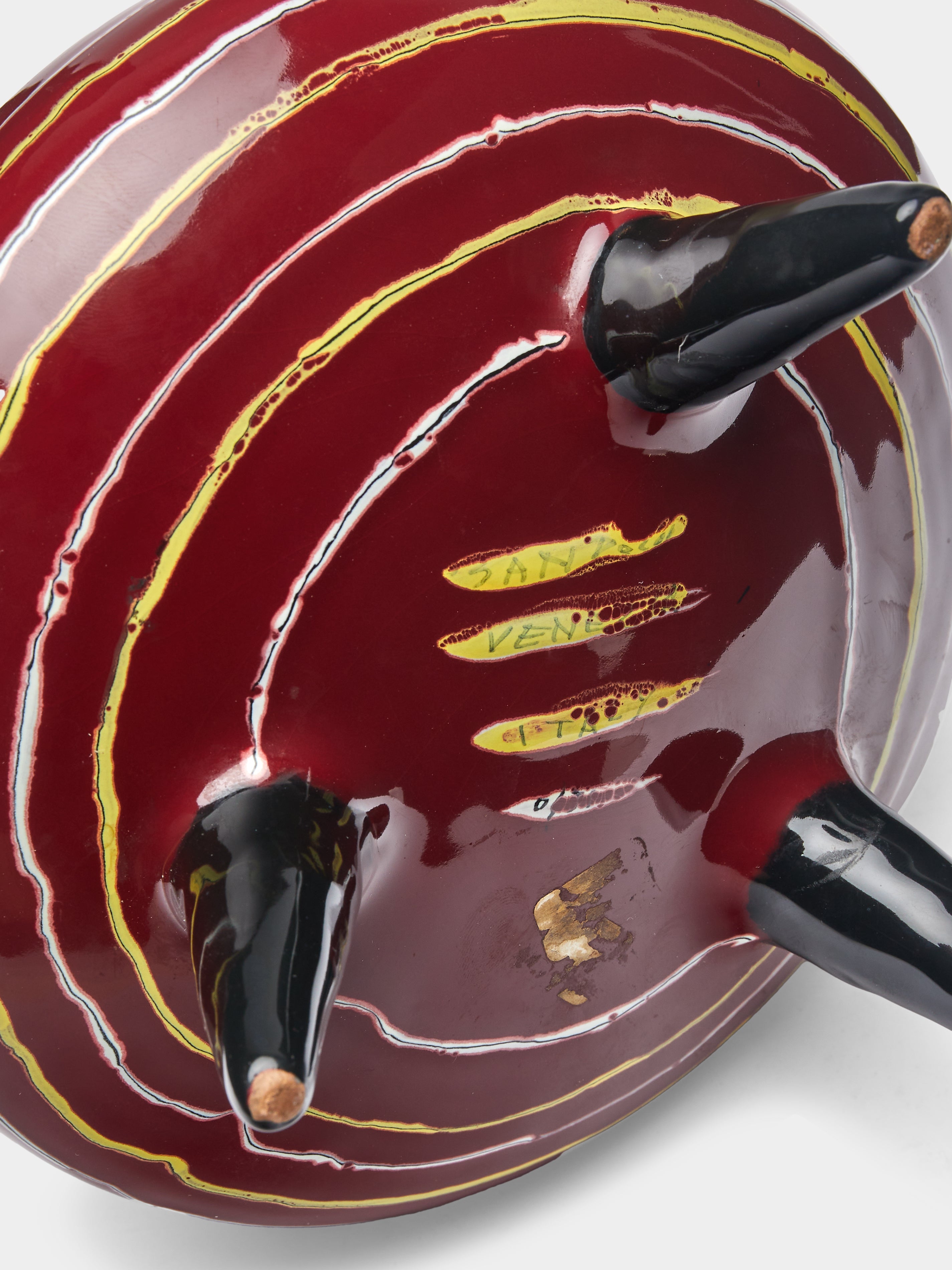 Mid-Century Italian Ceramic Footed Vase (15.5in/40cm)