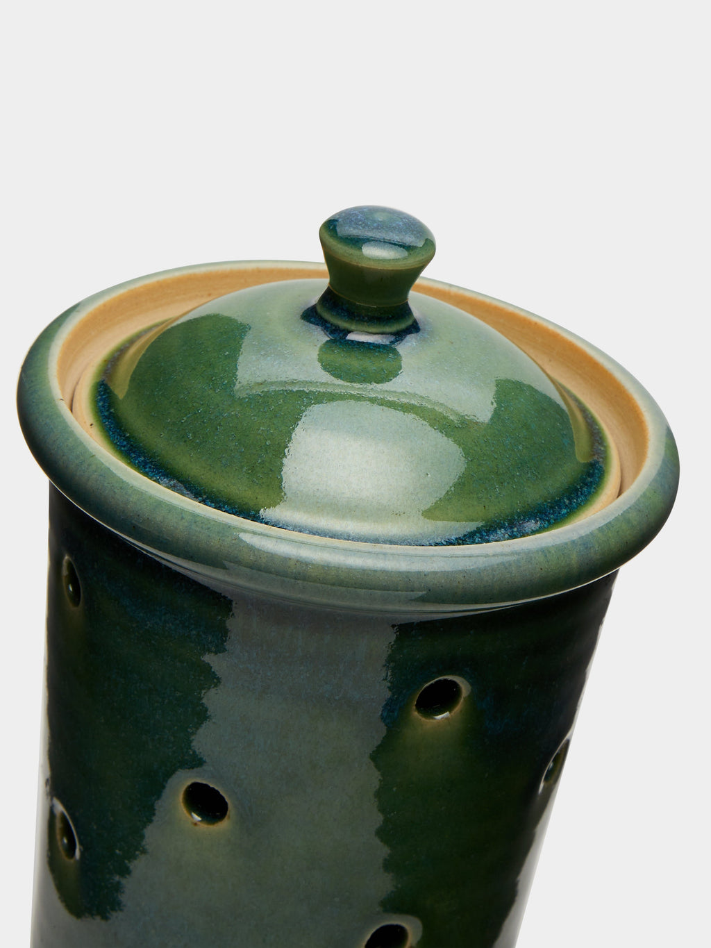 Stoneware Oil Pourer, Garlic Jar and Salt Sellar Set