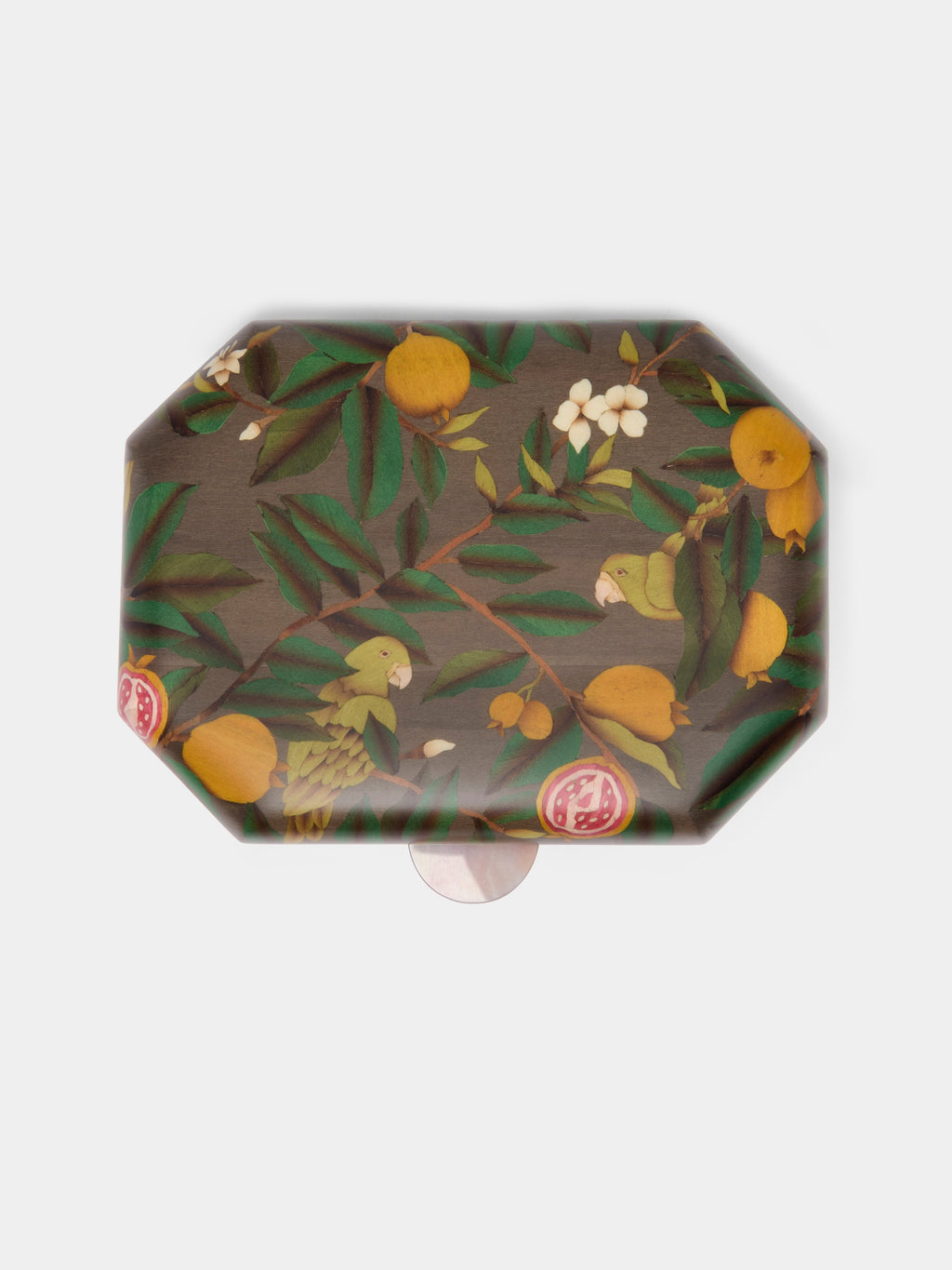 Birds Marquetry Wood Jewelry Box