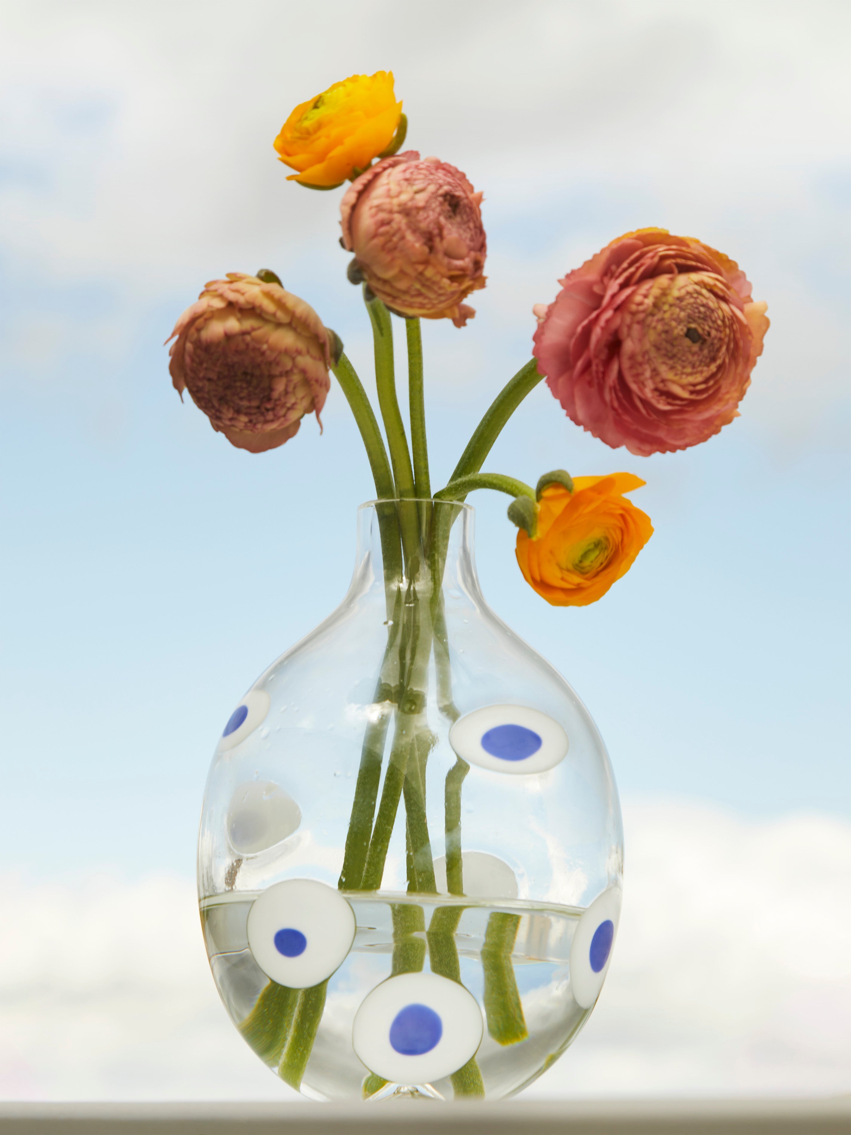 Hand-Blown Murano Glass Bud Vase (7in/18cm)