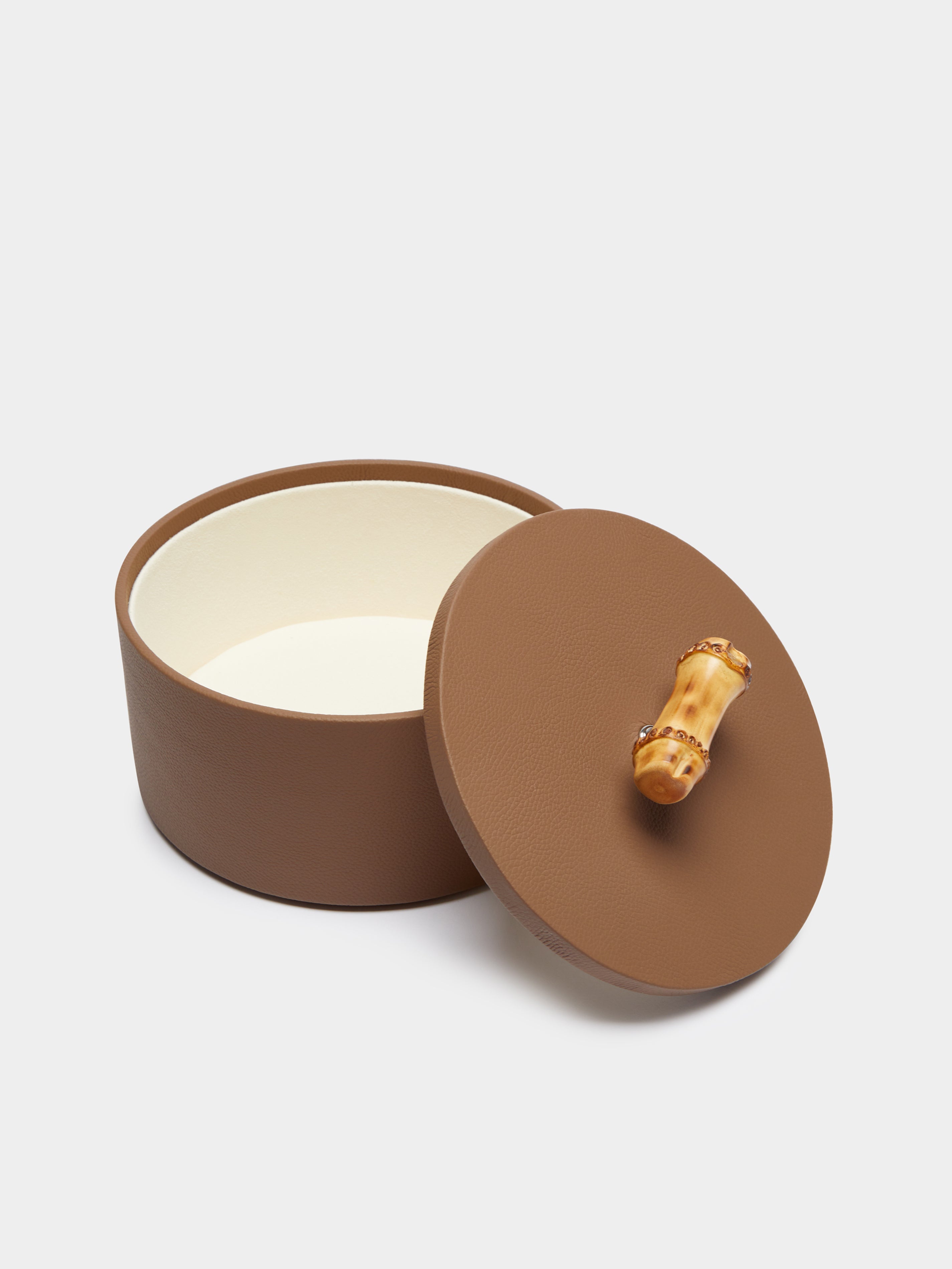 Bamboo and Leather Tidy