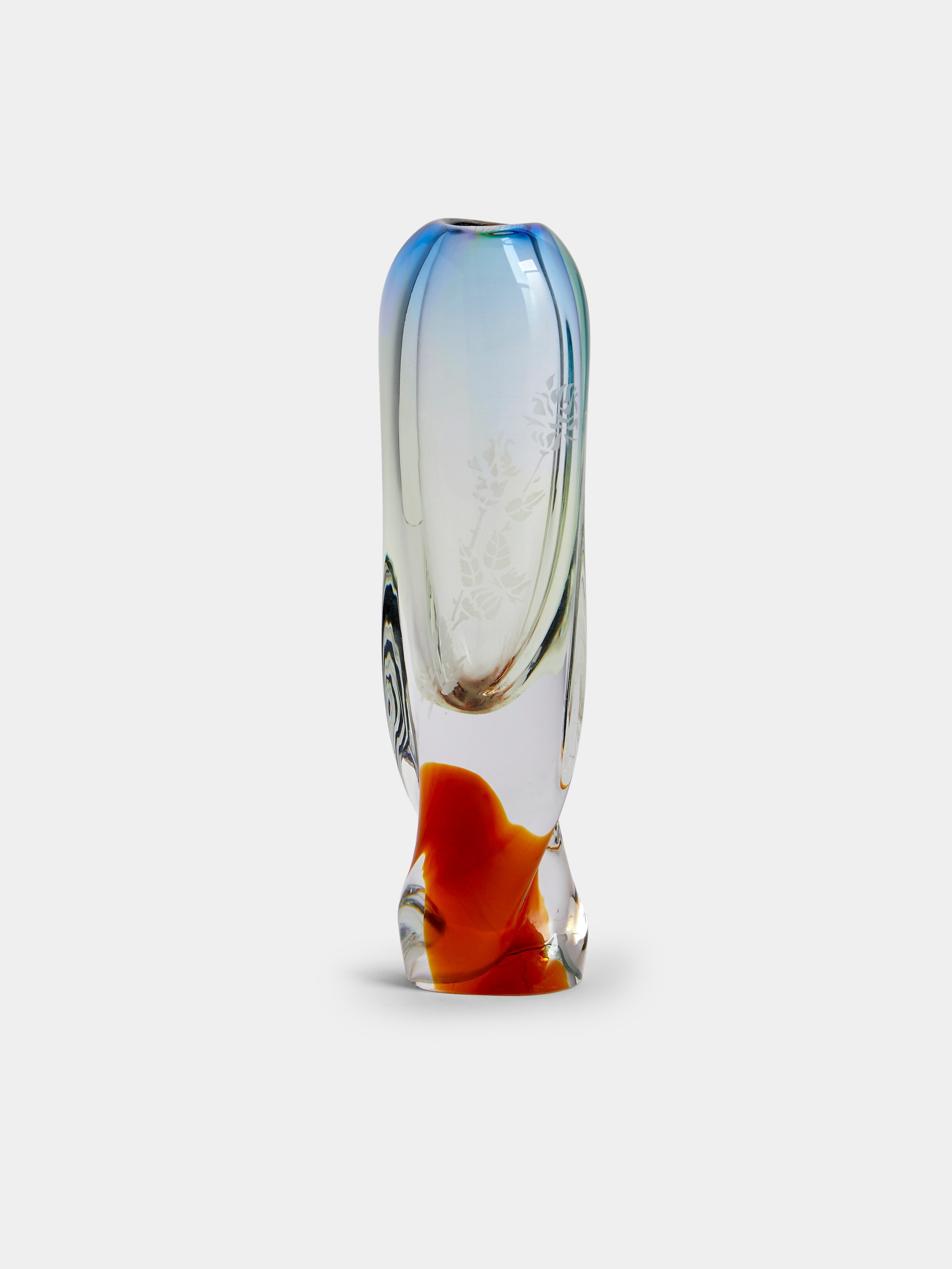 Mid-Century Glass Vase (10in/26cm)