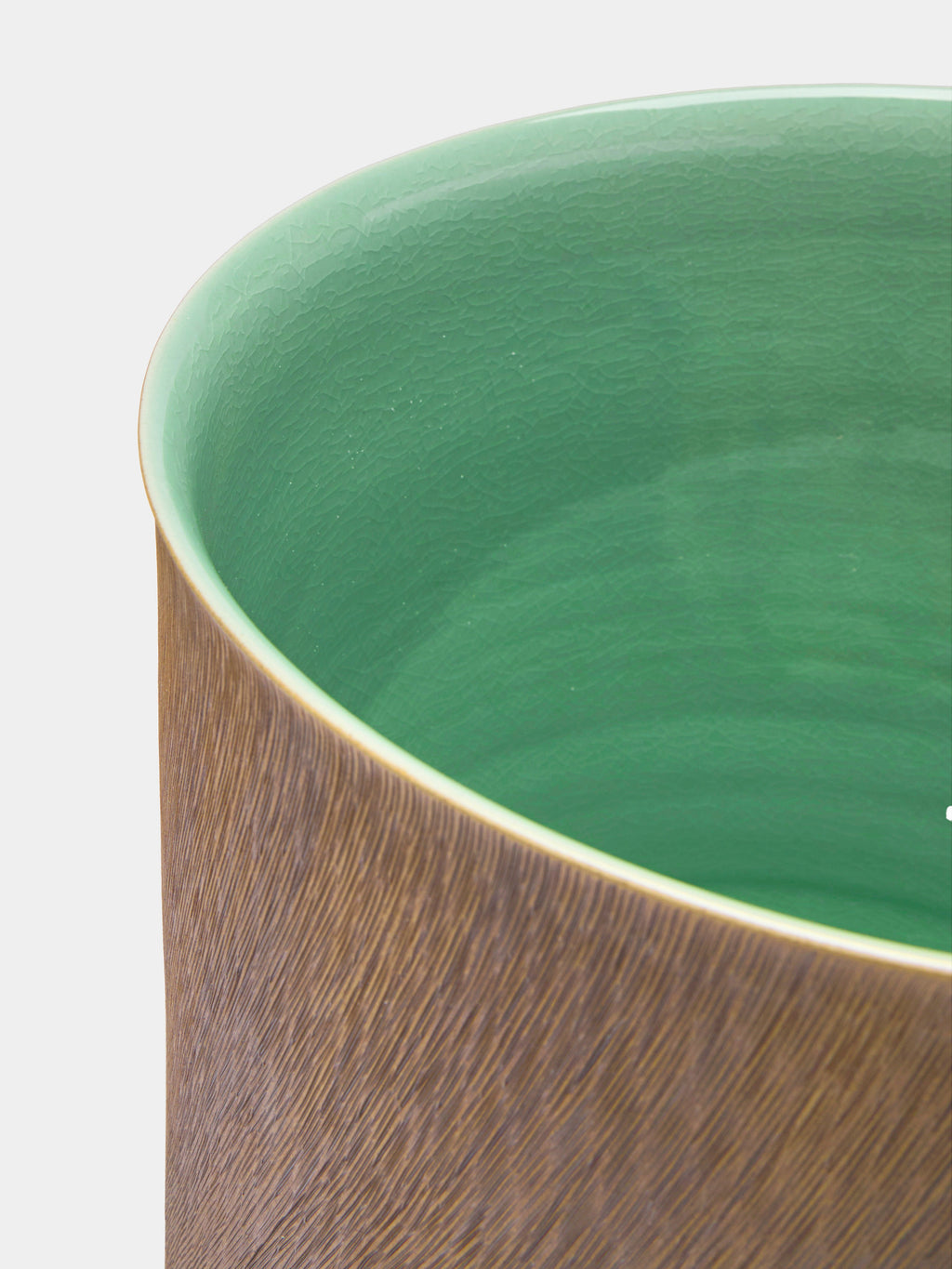 Comb Pattern Celadon Vase (13.5in/35cm)