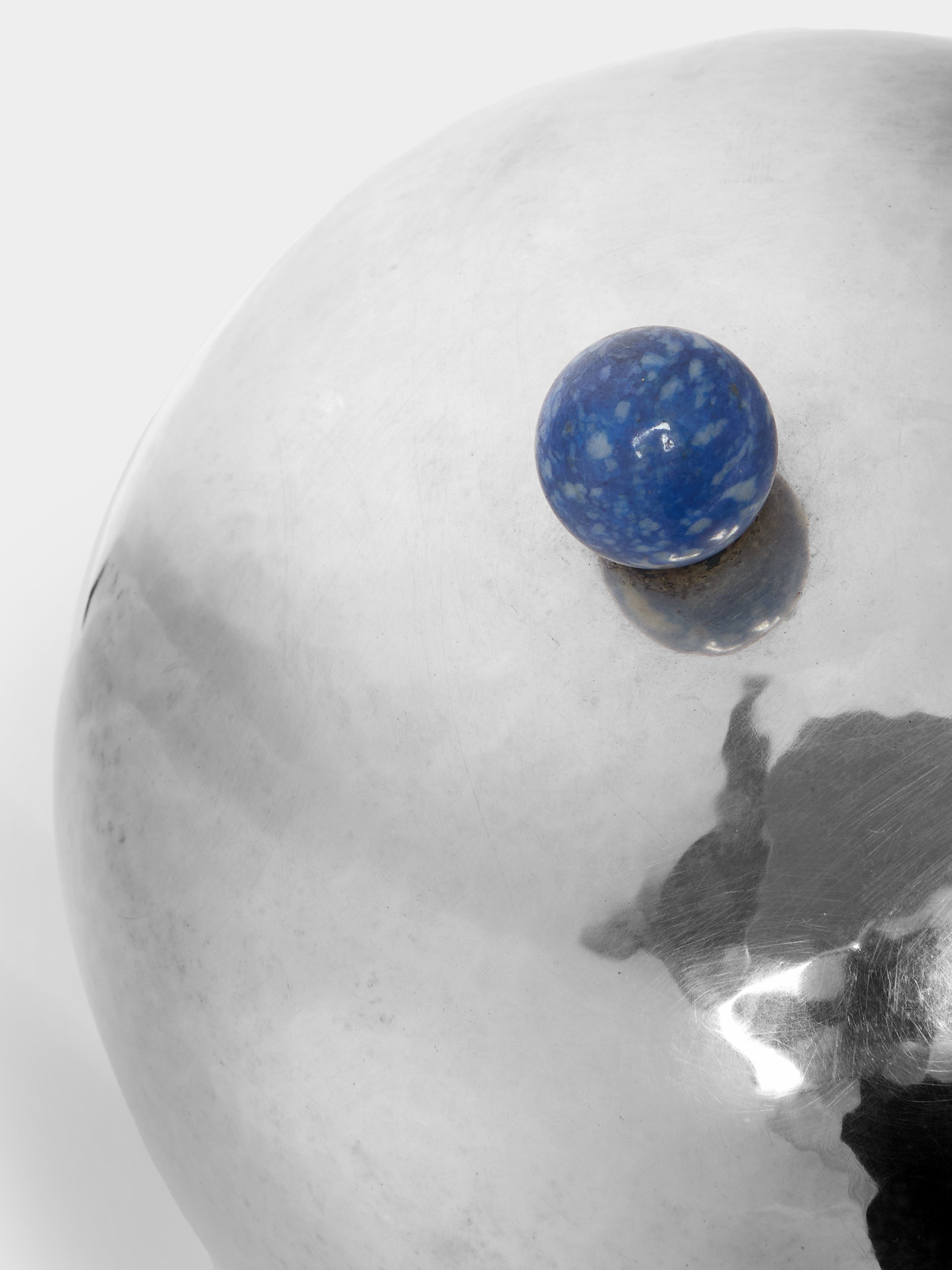 1980s Daniela Vettori Sterling Silver and Lapis Lazuli Box