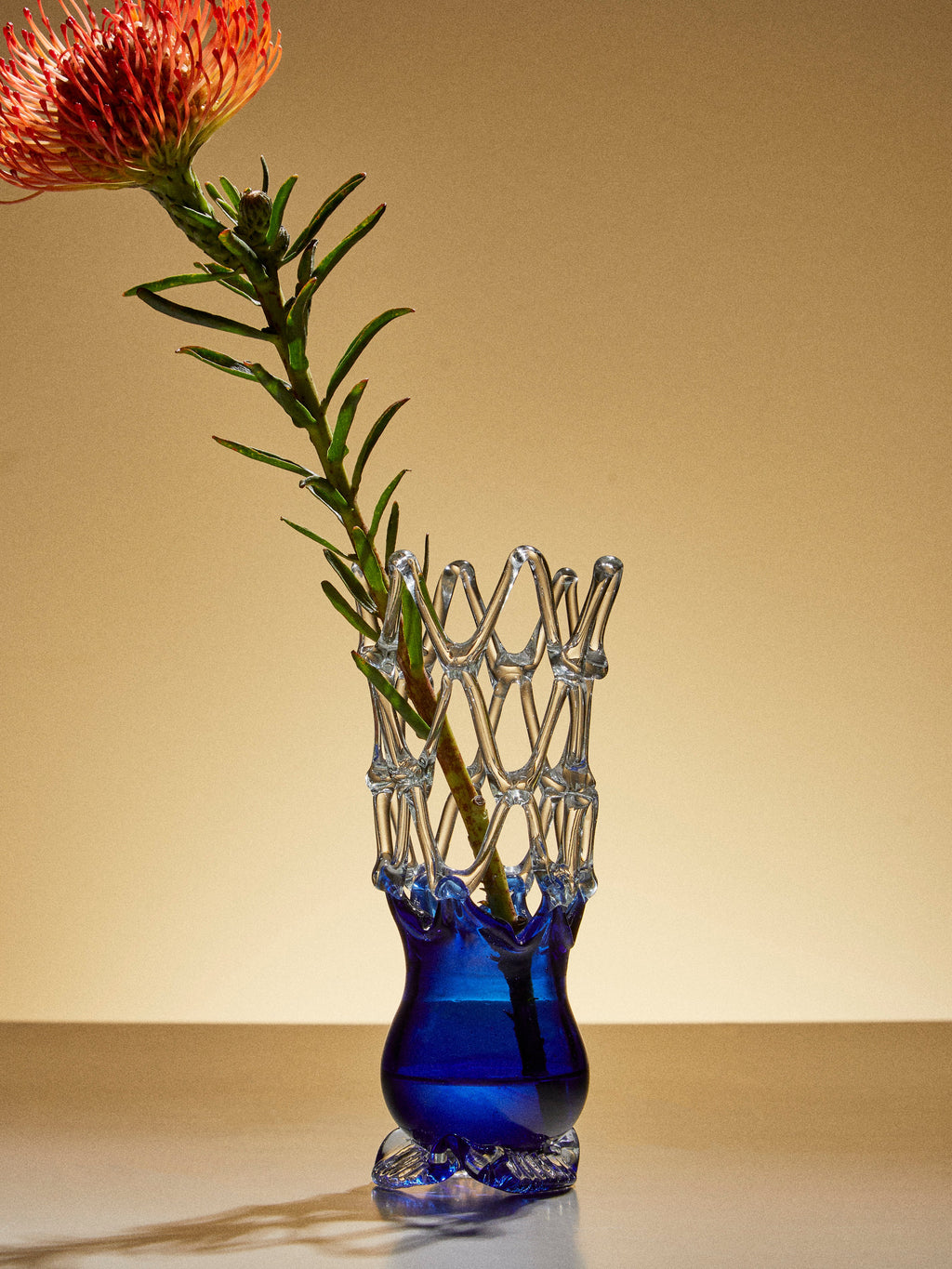 Mid-Century Glass Vase (8in/20cm)