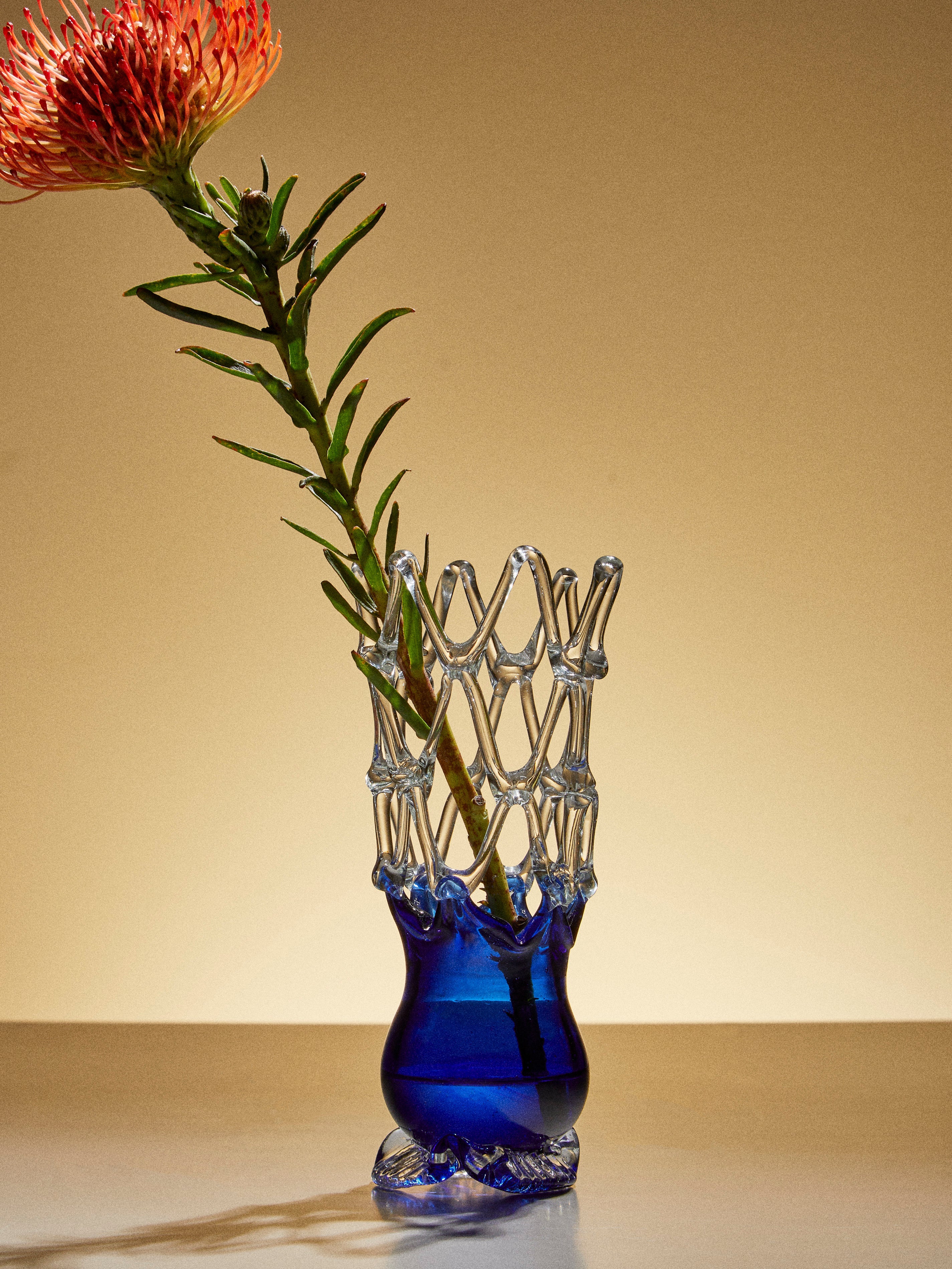 Mid-Century Glass Vase (8in/20cm)
