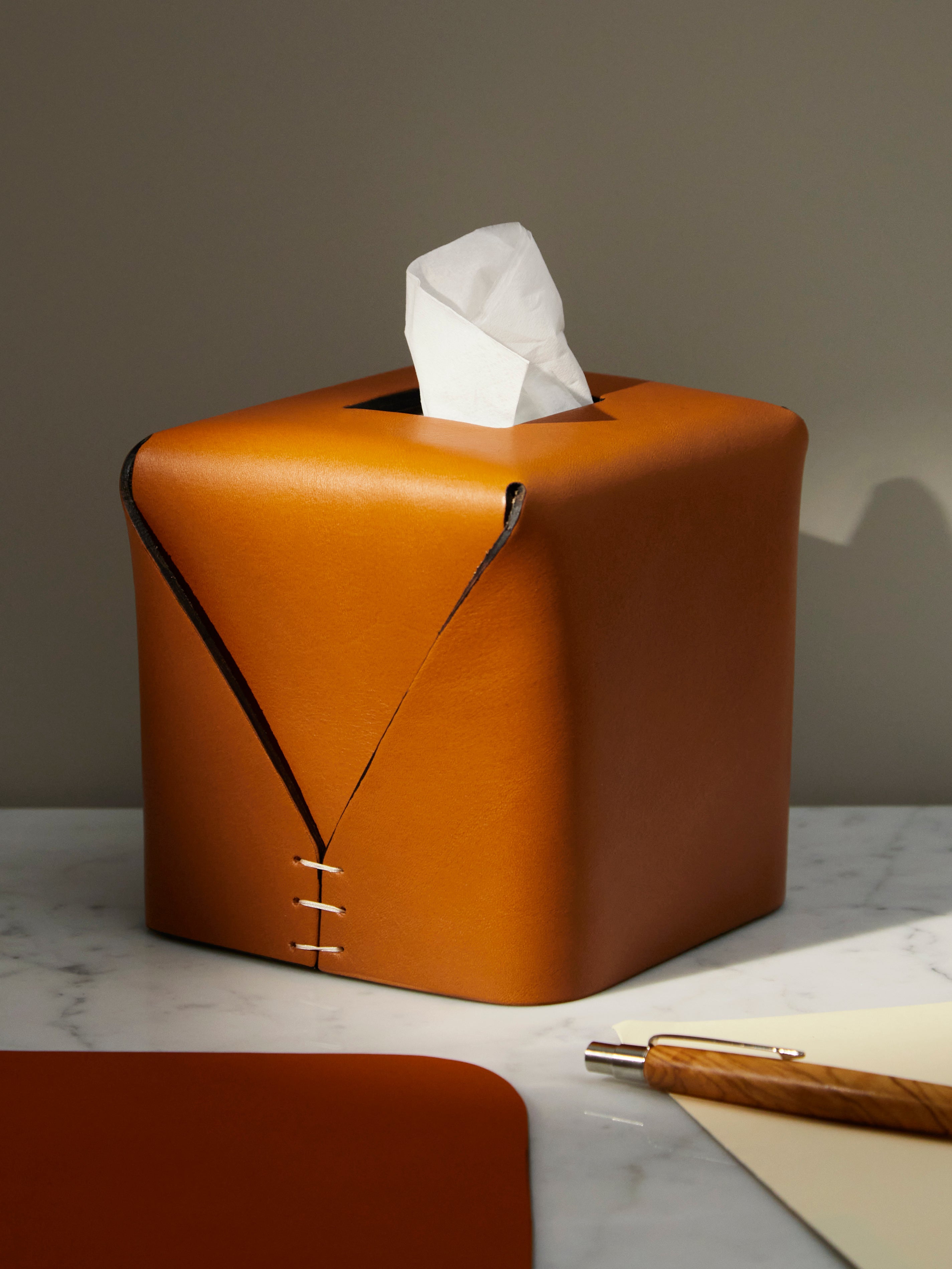 Leather Square Tissue Box