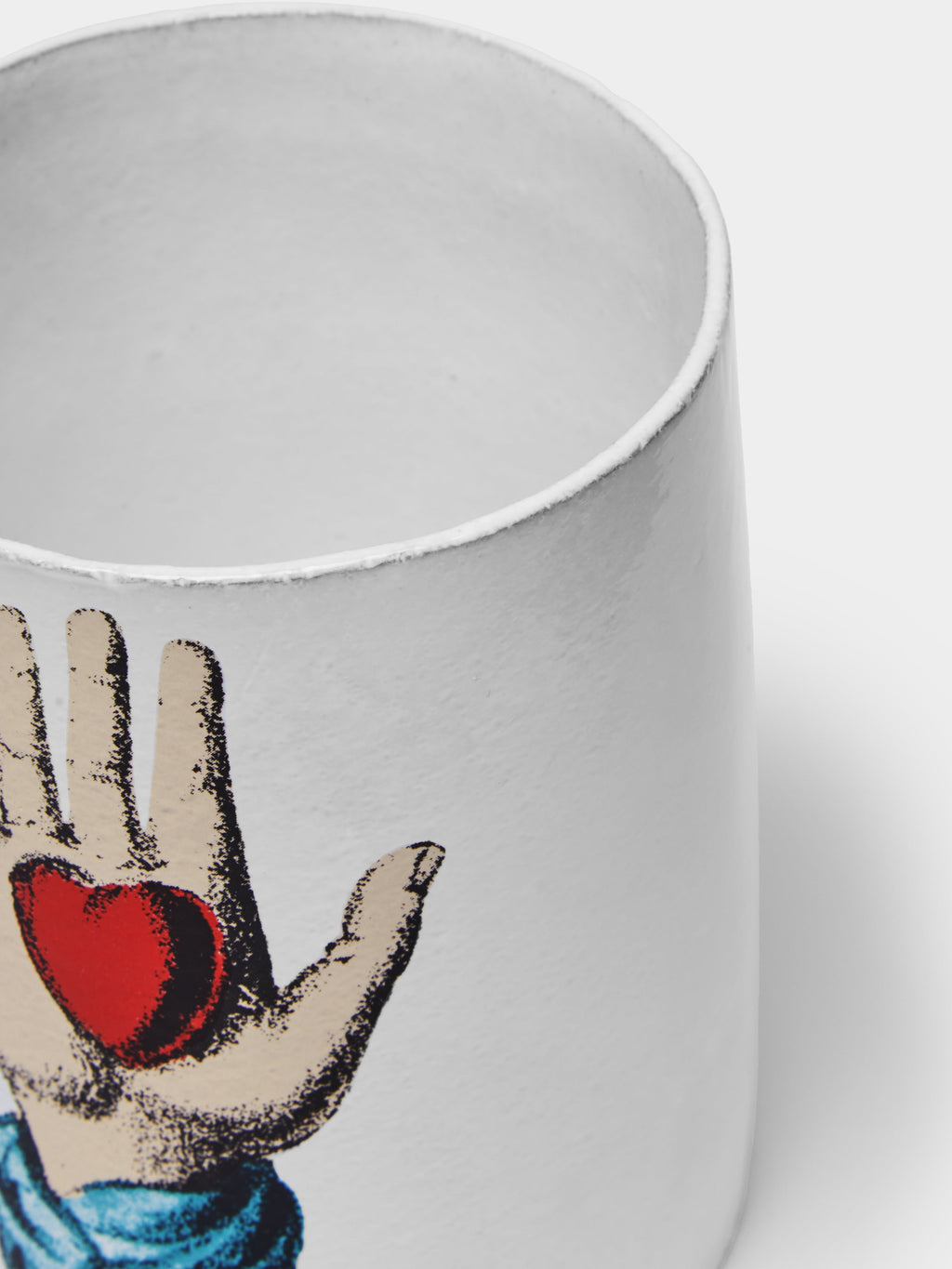 Heart in Hand Hand-Glazed Ceramic Vase (5in/12.5cm)