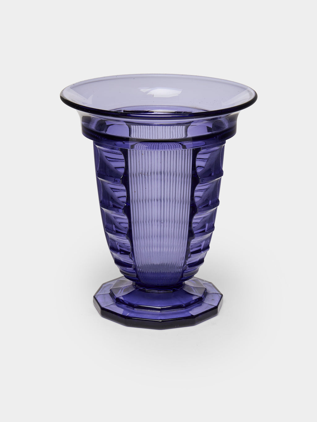 1930s Pierre d'Avesn Art Deco Crystal Vase (8in/20cm)