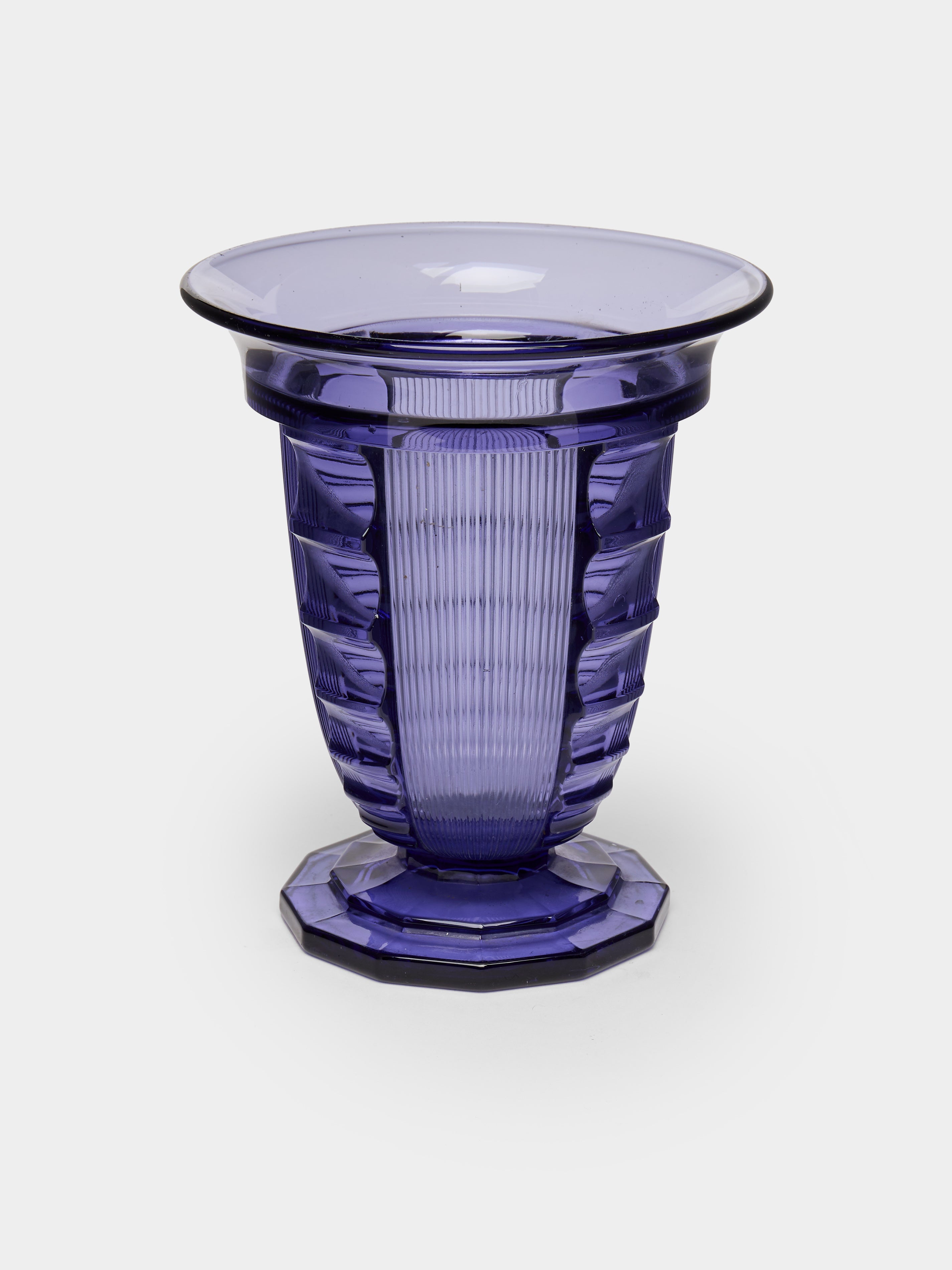 1930s Pierre d'Avesn Art Deco Crystal Vase (8in/20cm)