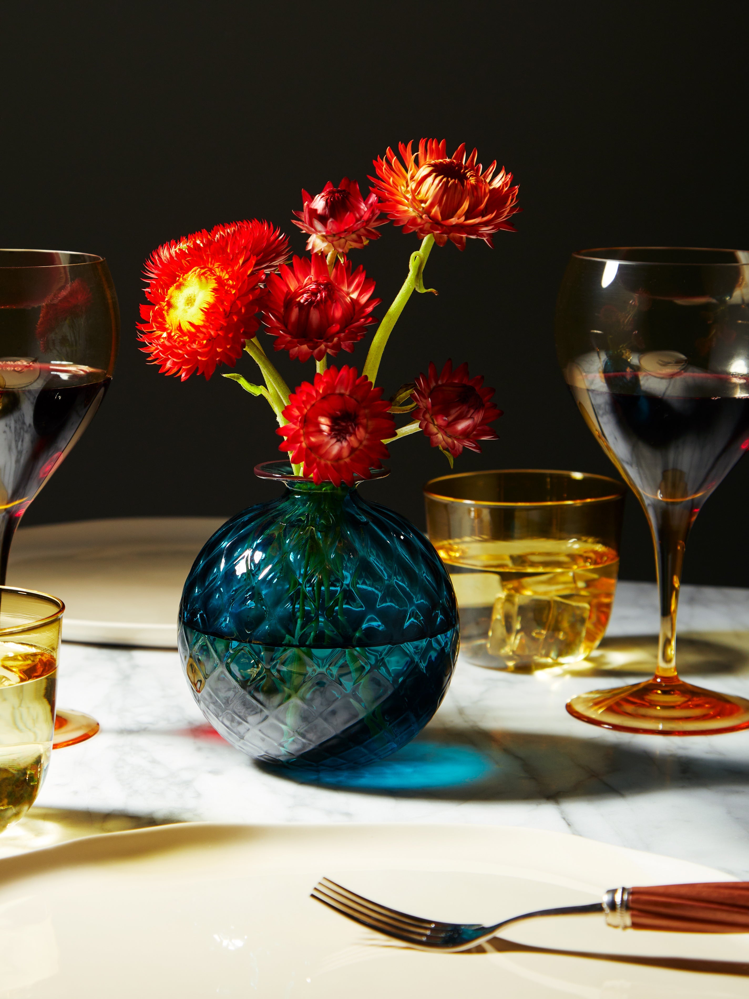 Monofiore Balloton Hand-Blown Murano Glass Bud Vase (4.5in/11cm)